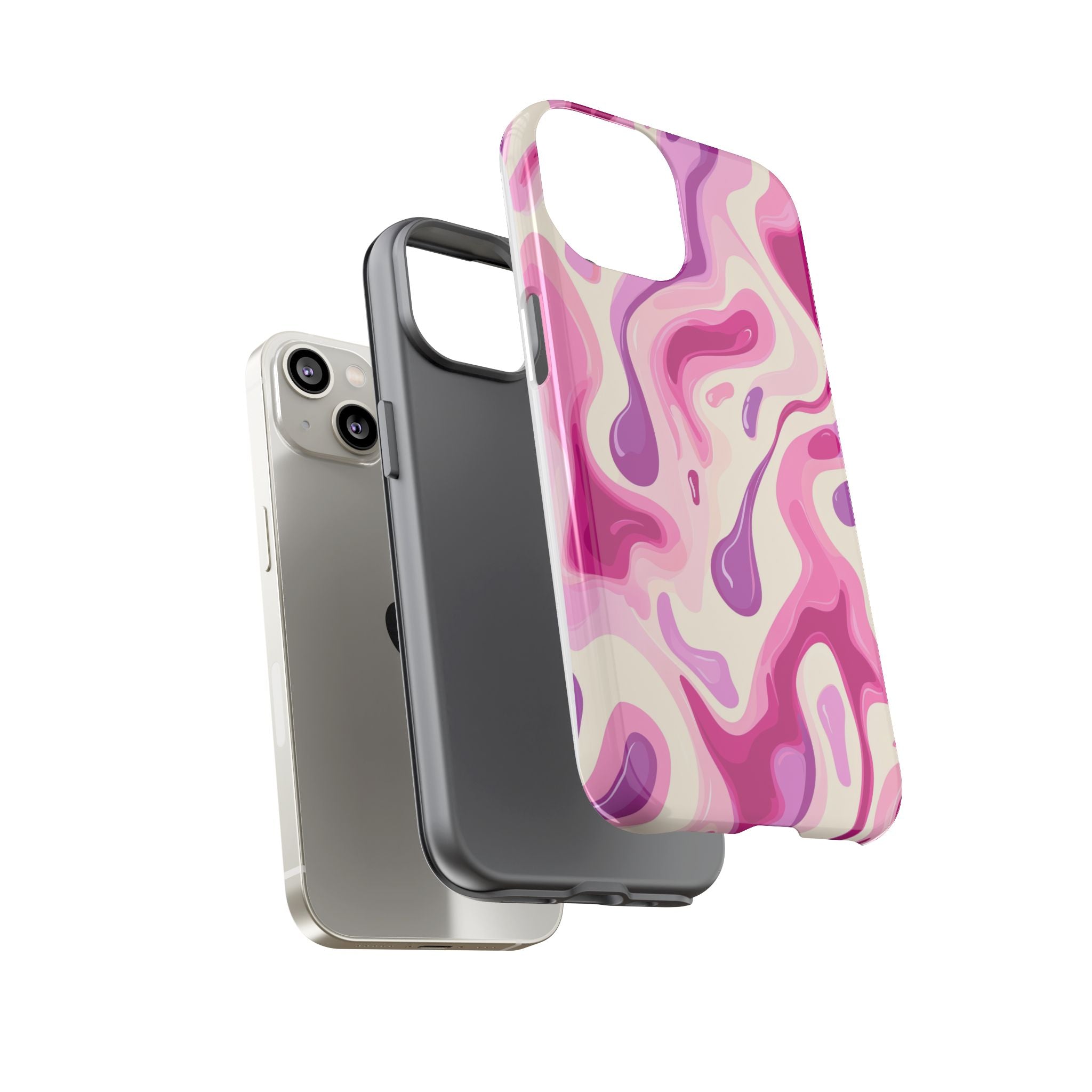 Colorful Phone Case with Abstract Pink Design
