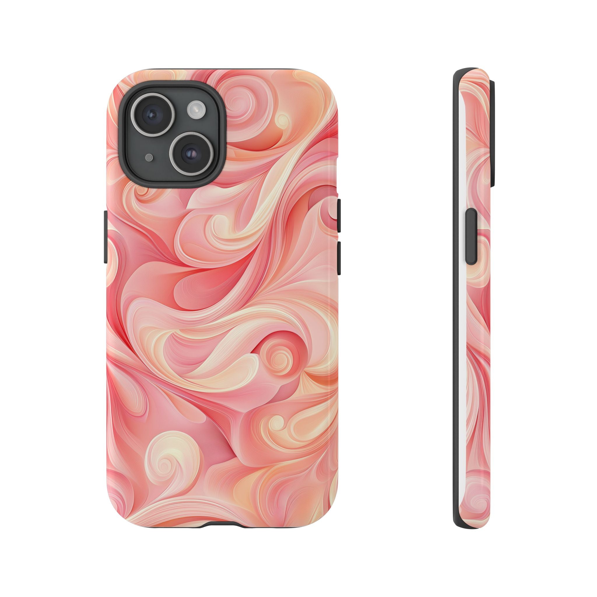 Stylish Phone Case - Tough Cases with Abstract Pink Swirls