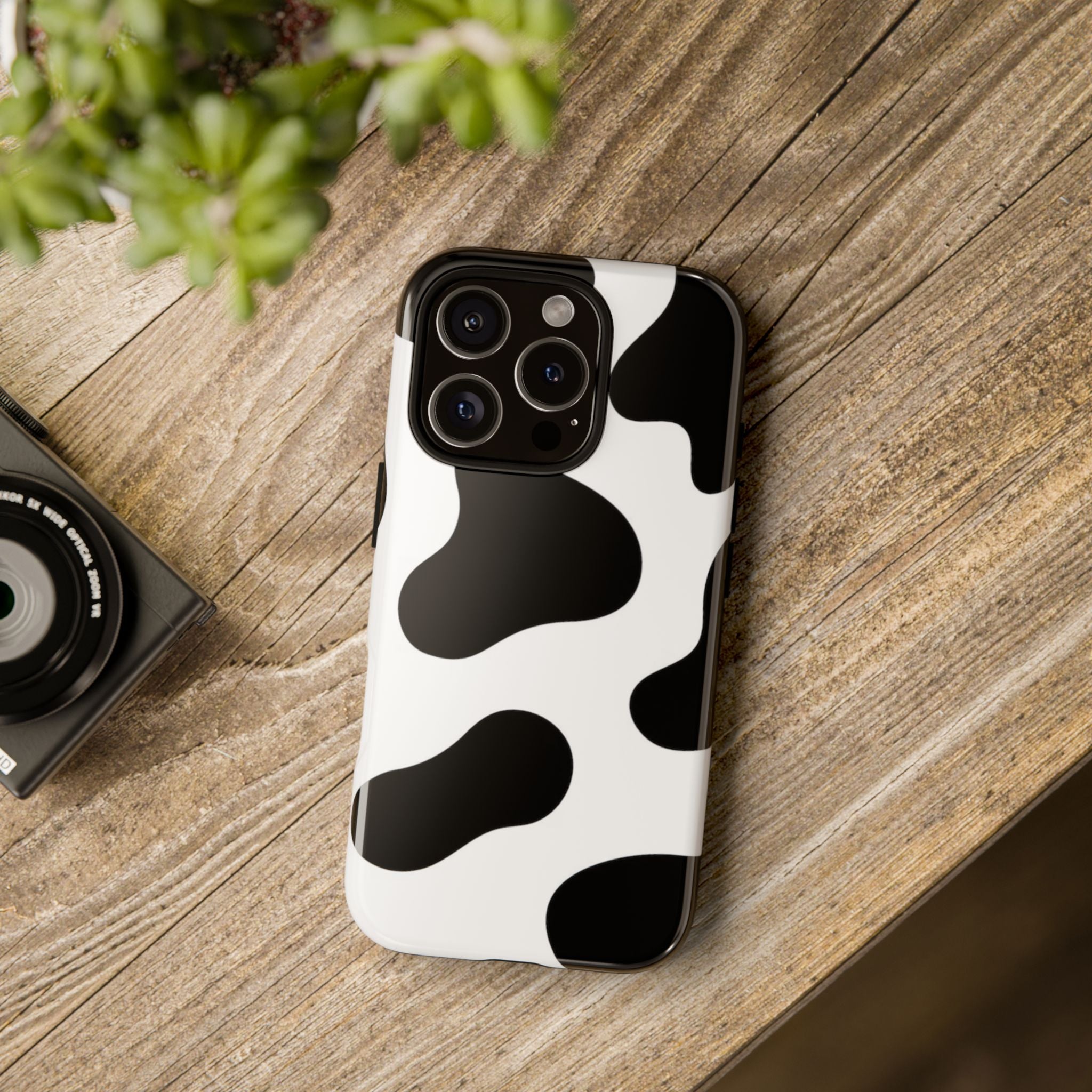 Black and White Cow Print Phone Case, Cute Tough Cases, Animal Print Case, Stylish Smartphone Accessories, Cow Lover Gift