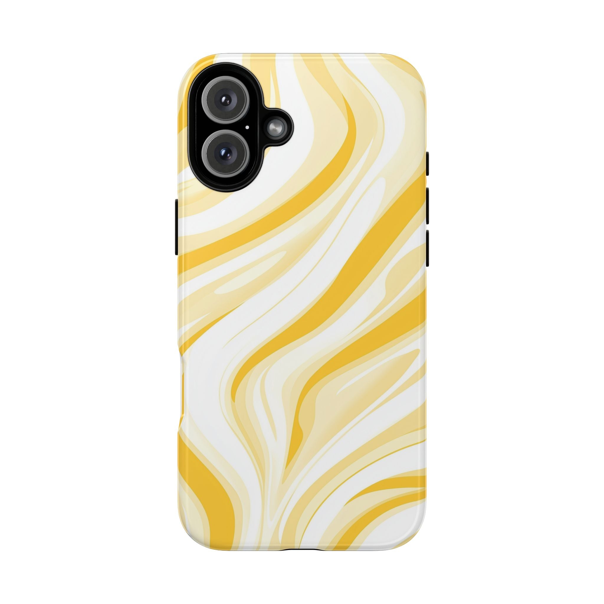 Stylish Phone Case with Yellow Marble Design