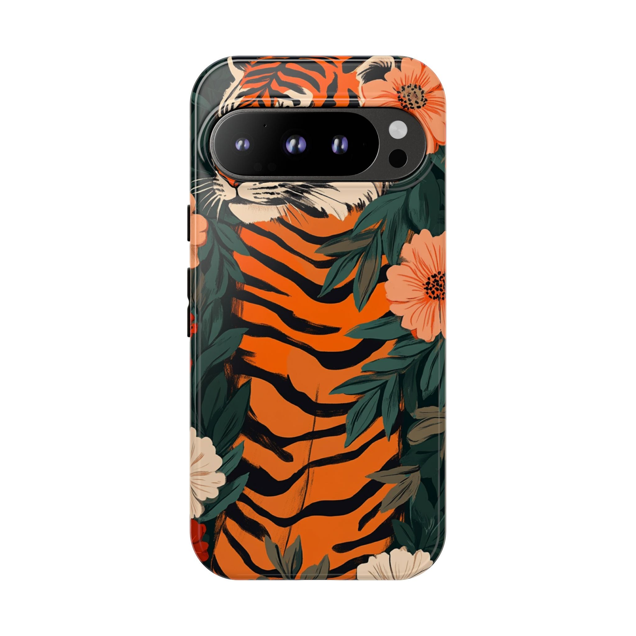Tough Cases: Floral Tiger Phone Case