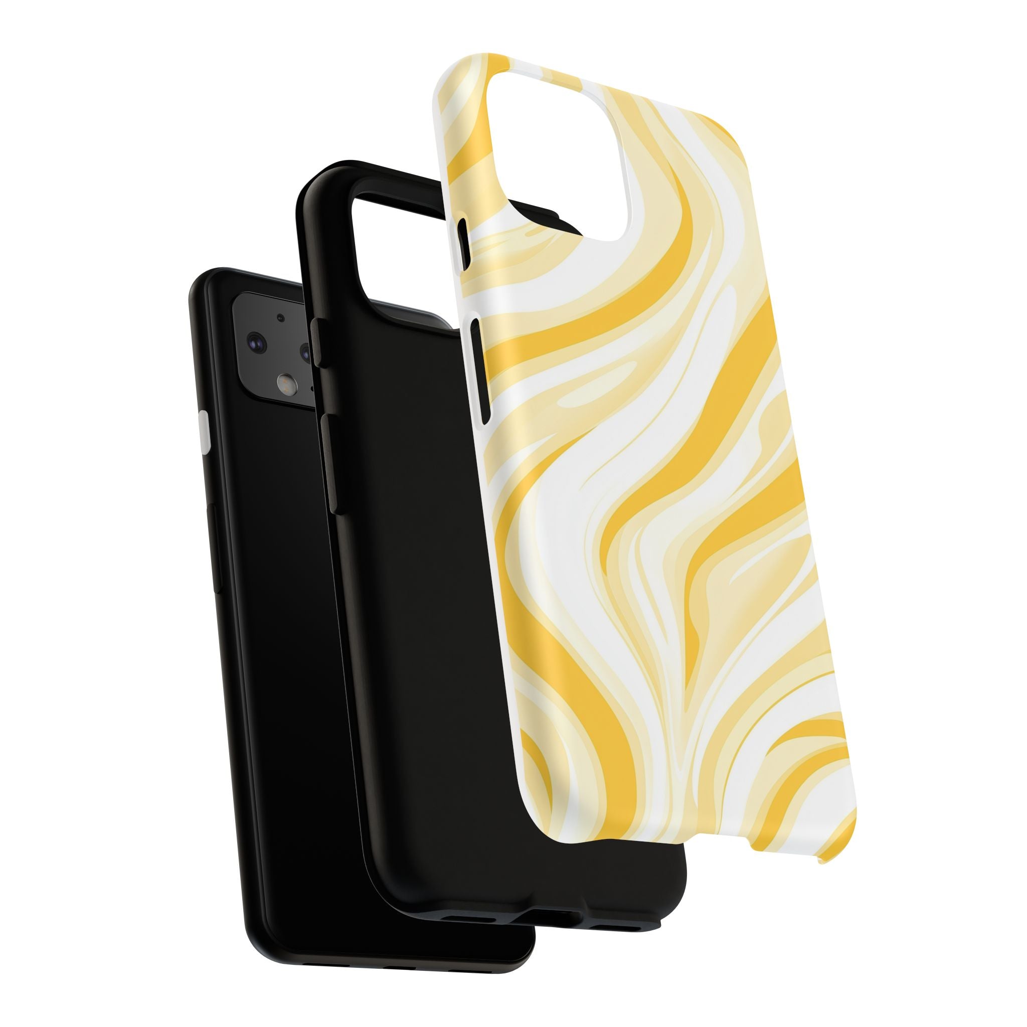 Stylish Phone Case with Yellow Marble Design
