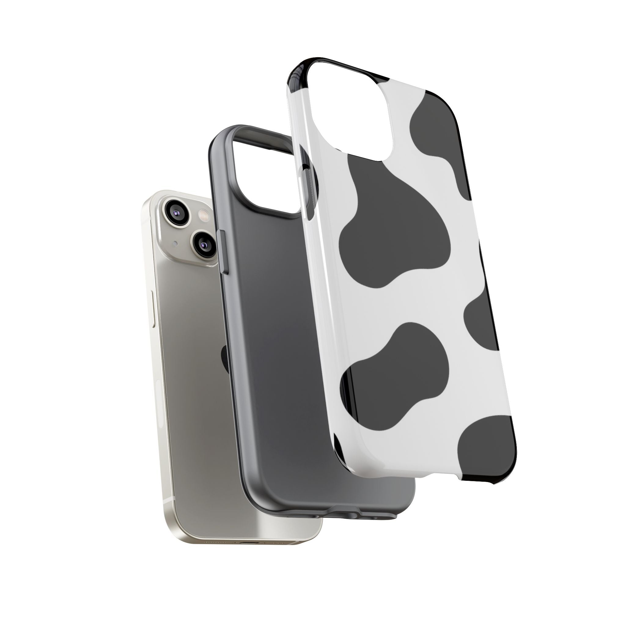 Black and White Cow Print Phone Case, Cute Tough Cases, Animal Print Case, Stylish Smartphone Accessories, Cow Lover Gift