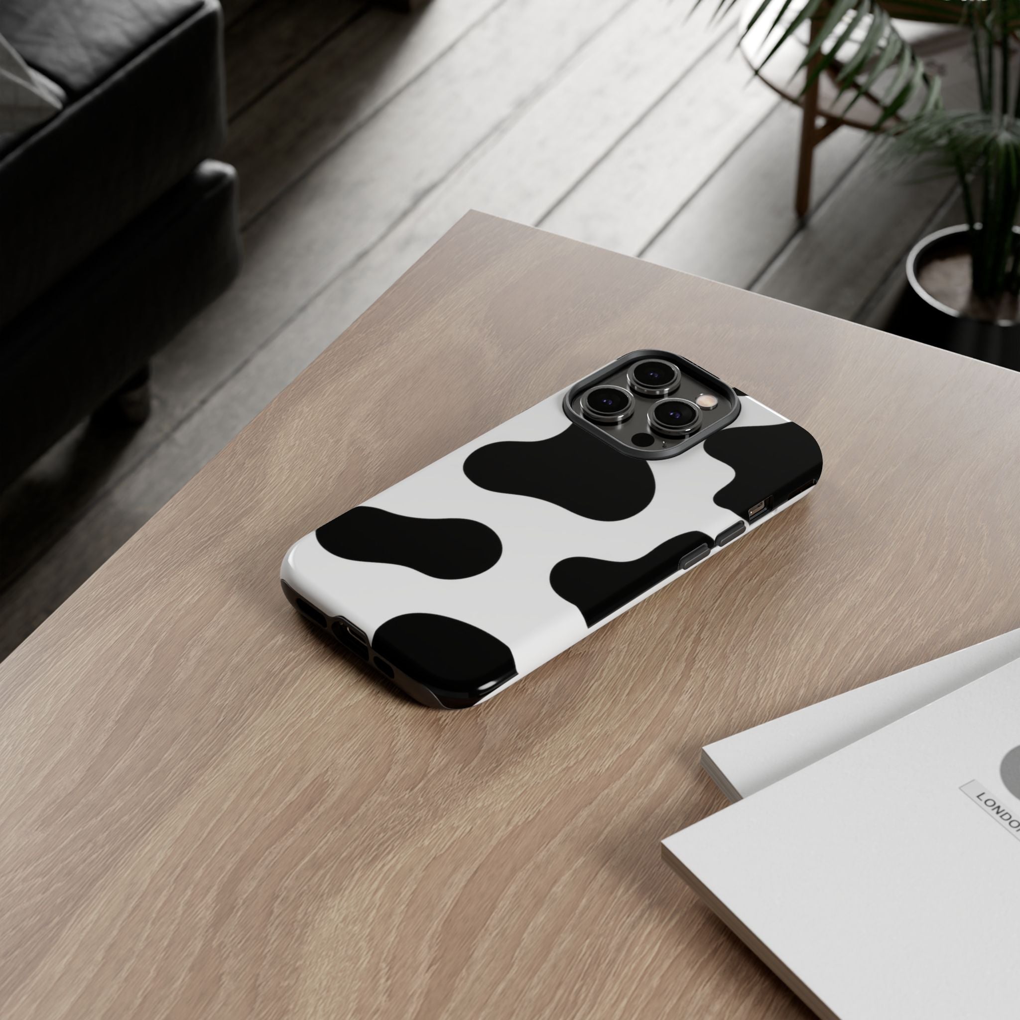 Black and White Cow Print Phone Case, Cute Tough Cases, Animal Print Case, Stylish Smartphone Accessories, Cow Lover Gift