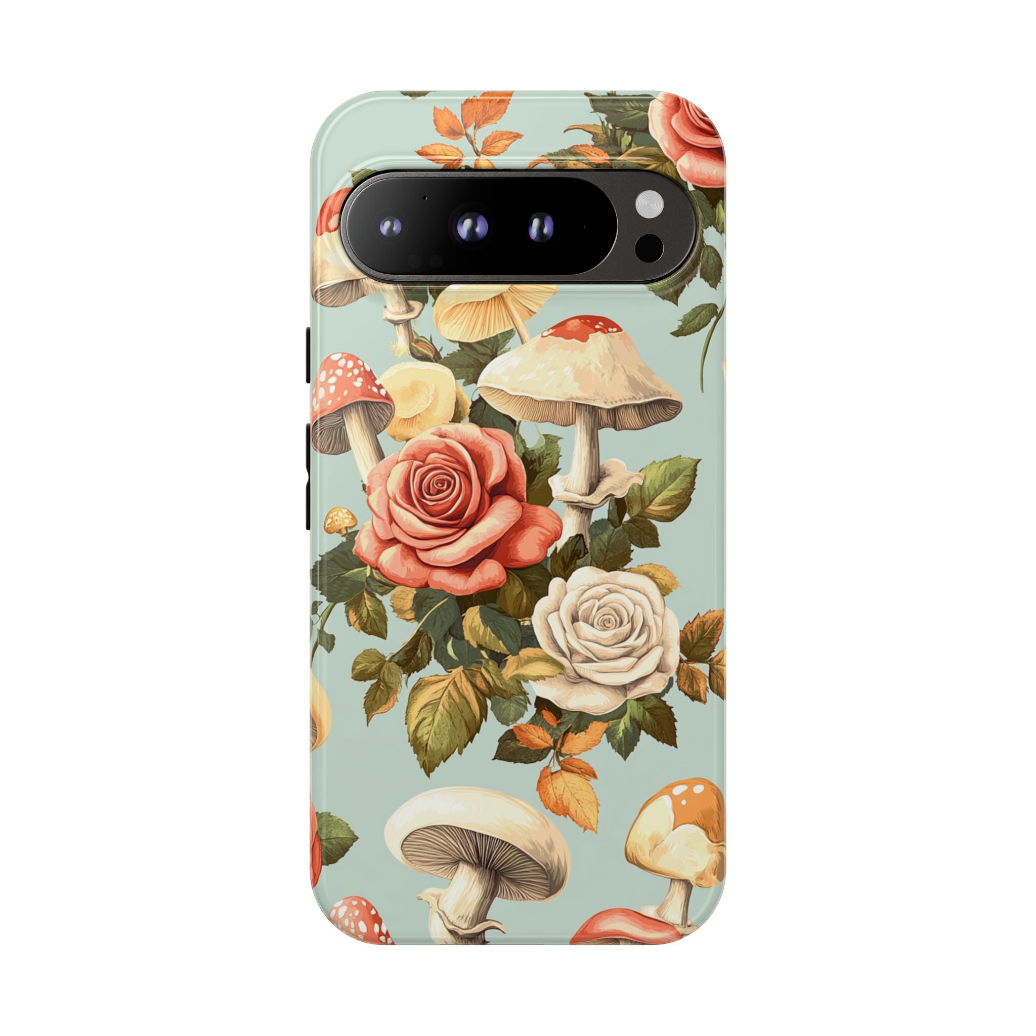 Floral Phone Case - Tough Cases with Mushroom and Rose
