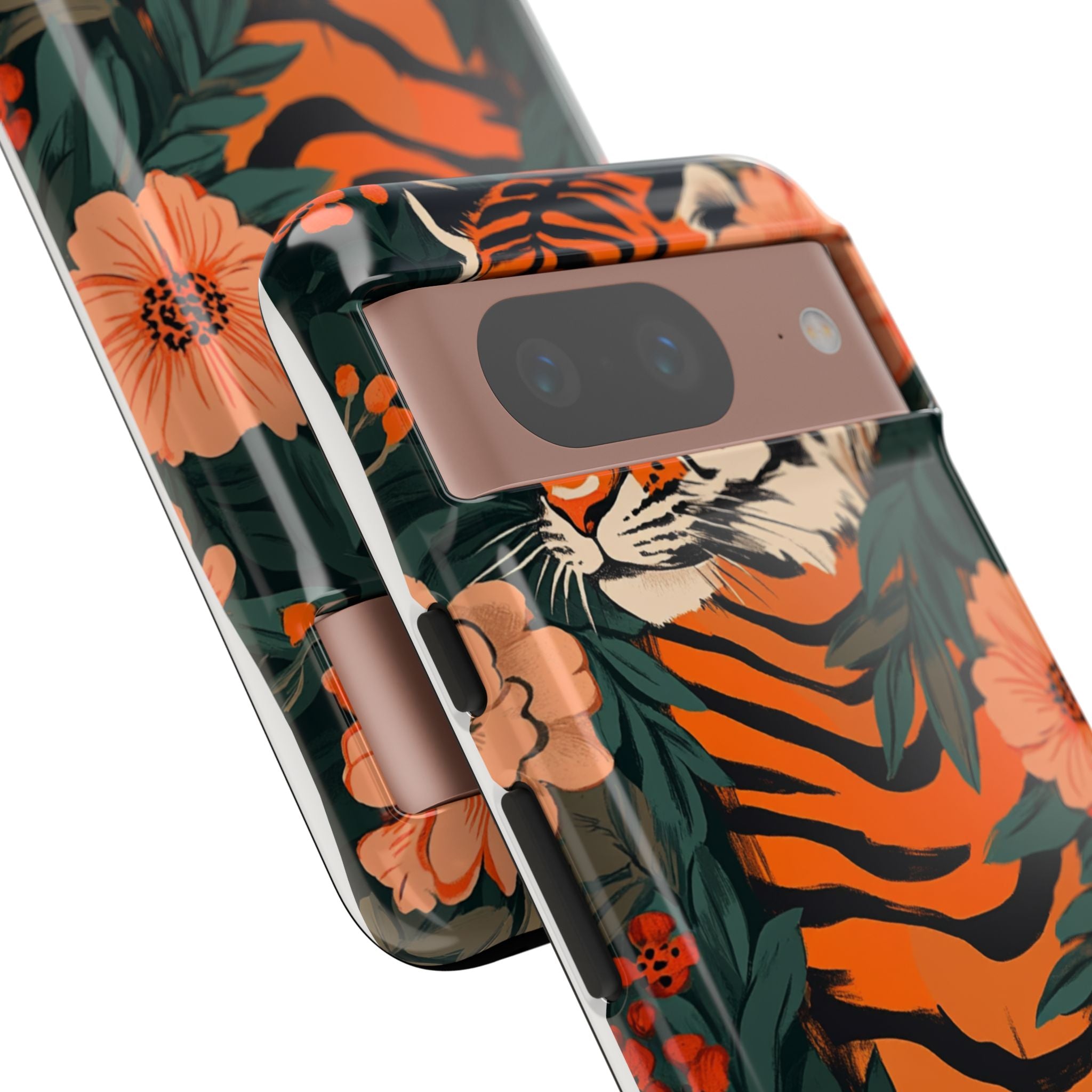 Tough Cases: Floral Tiger Phone Case