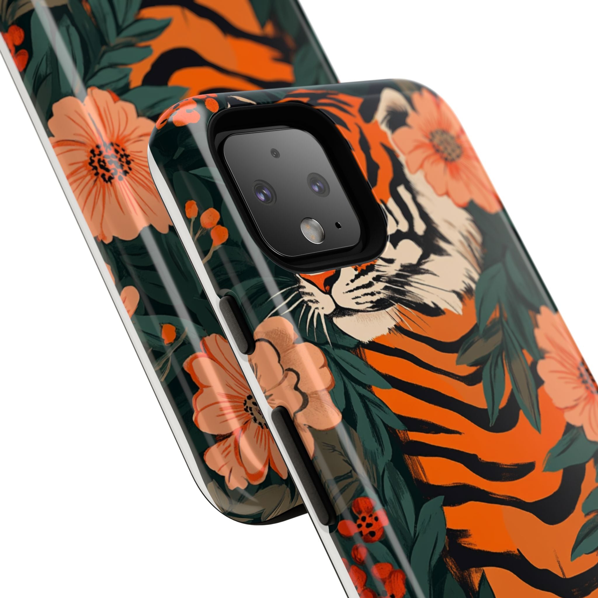 Tough Cases: Floral Tiger Phone Case
