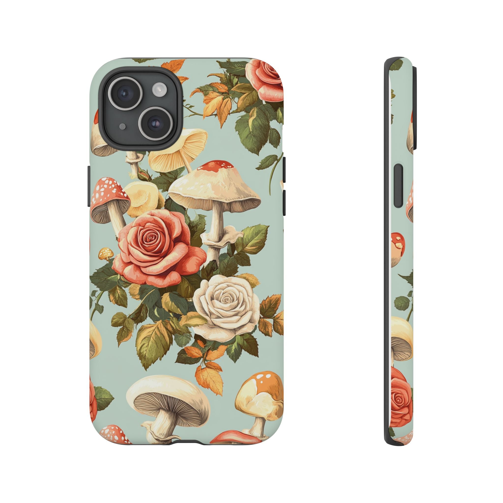 Floral Phone Case - Tough Cases with Mushroom and Rose