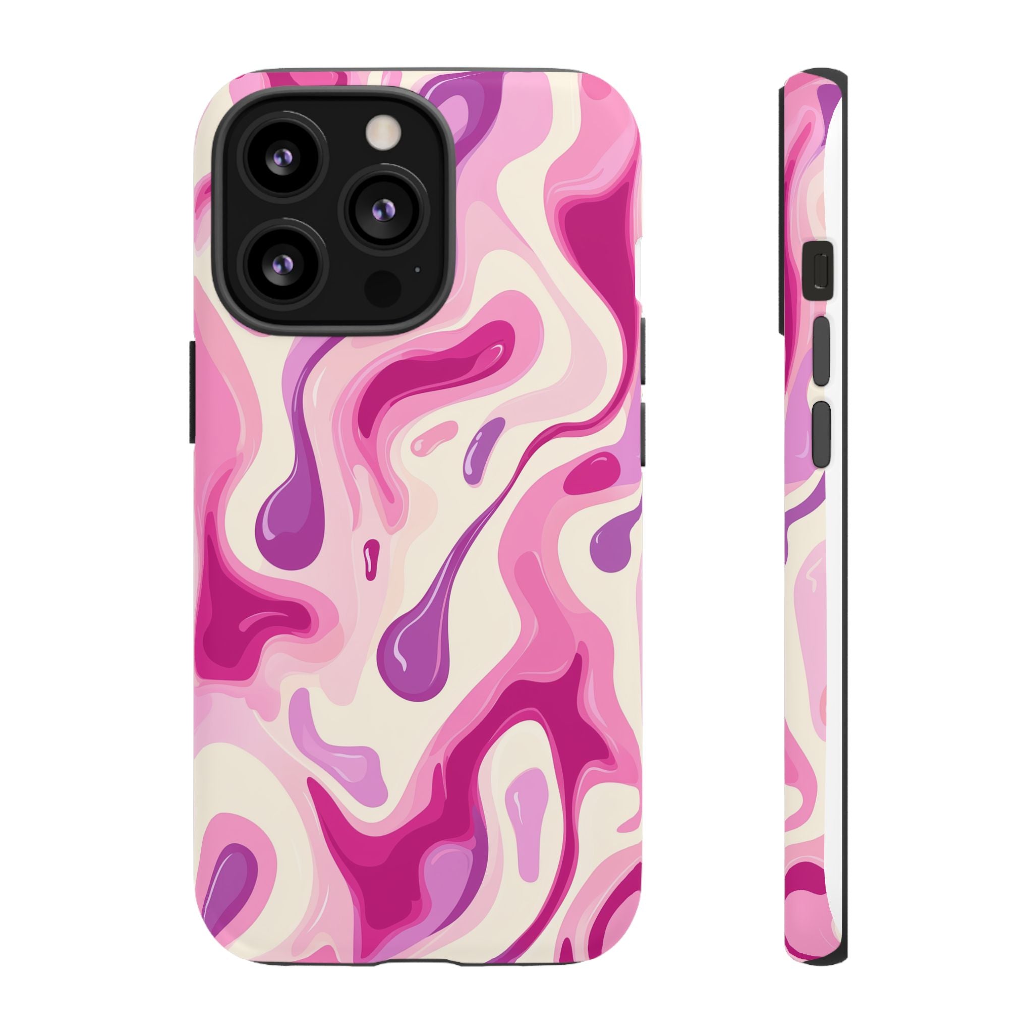 Colorful Phone Case with Abstract Pink Design