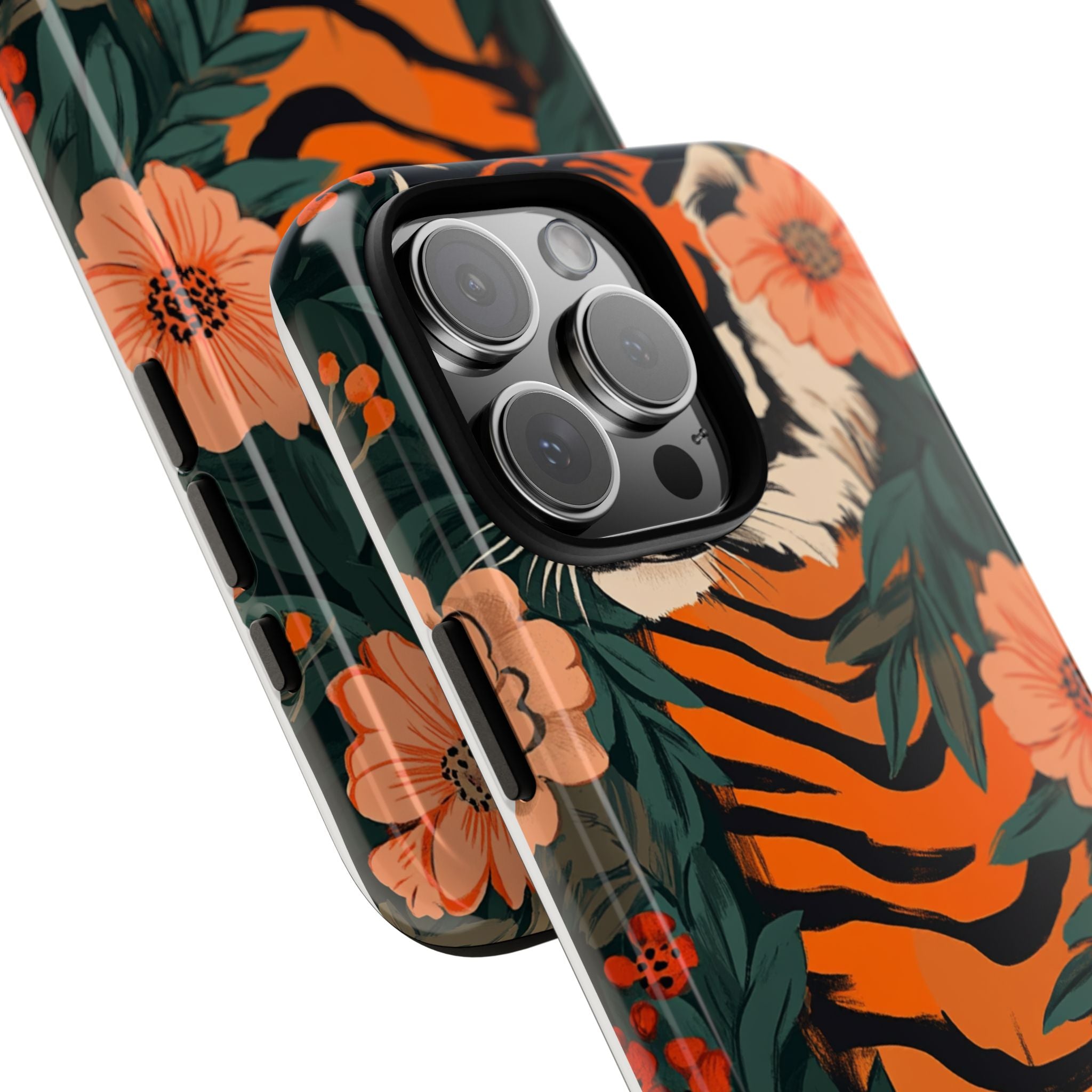 Tough Cases: Floral Tiger Phone Case