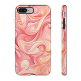 Stylish Phone Case - Tough Cases with Abstract Pink Swirls