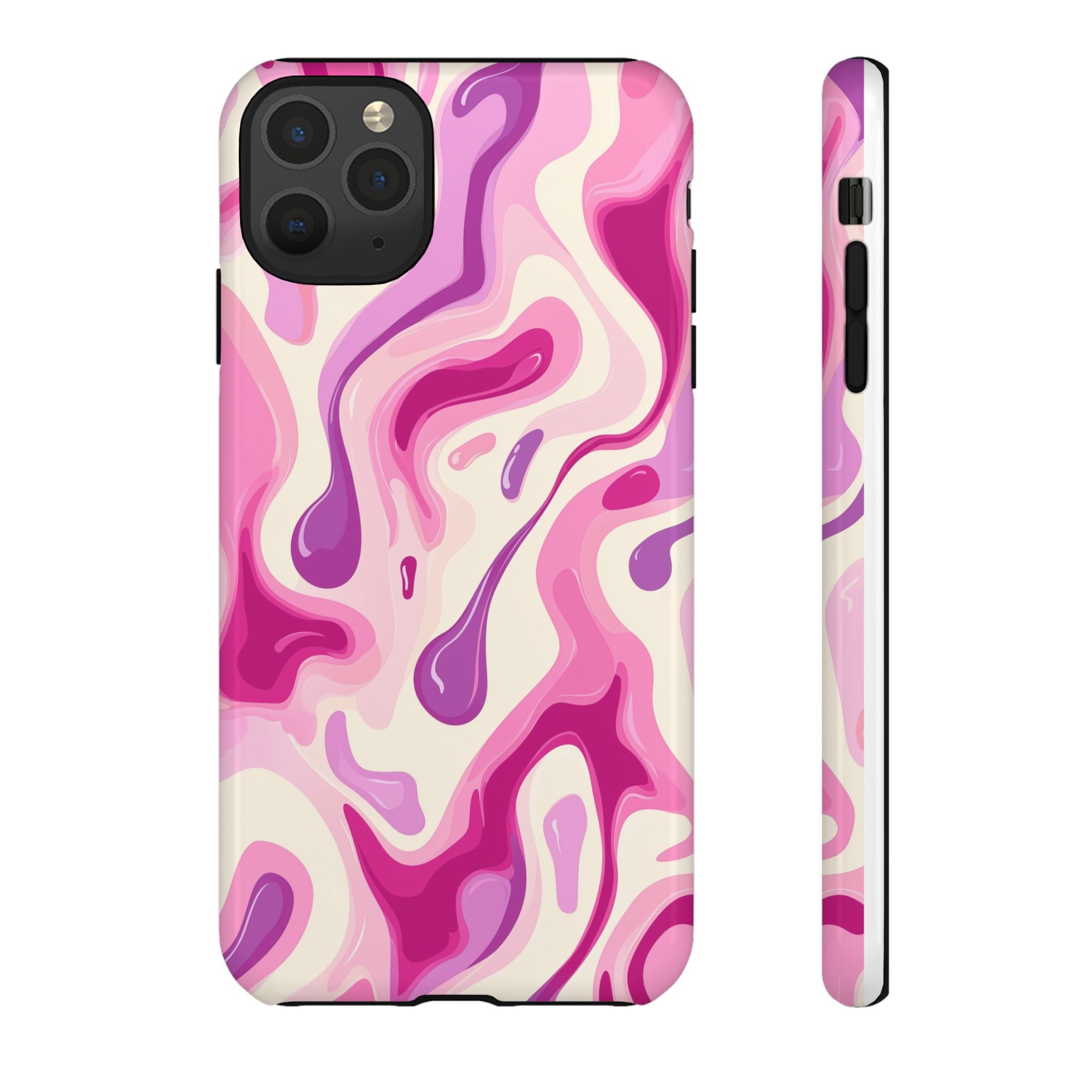 Colorful Phone Case with Abstract Pink Design