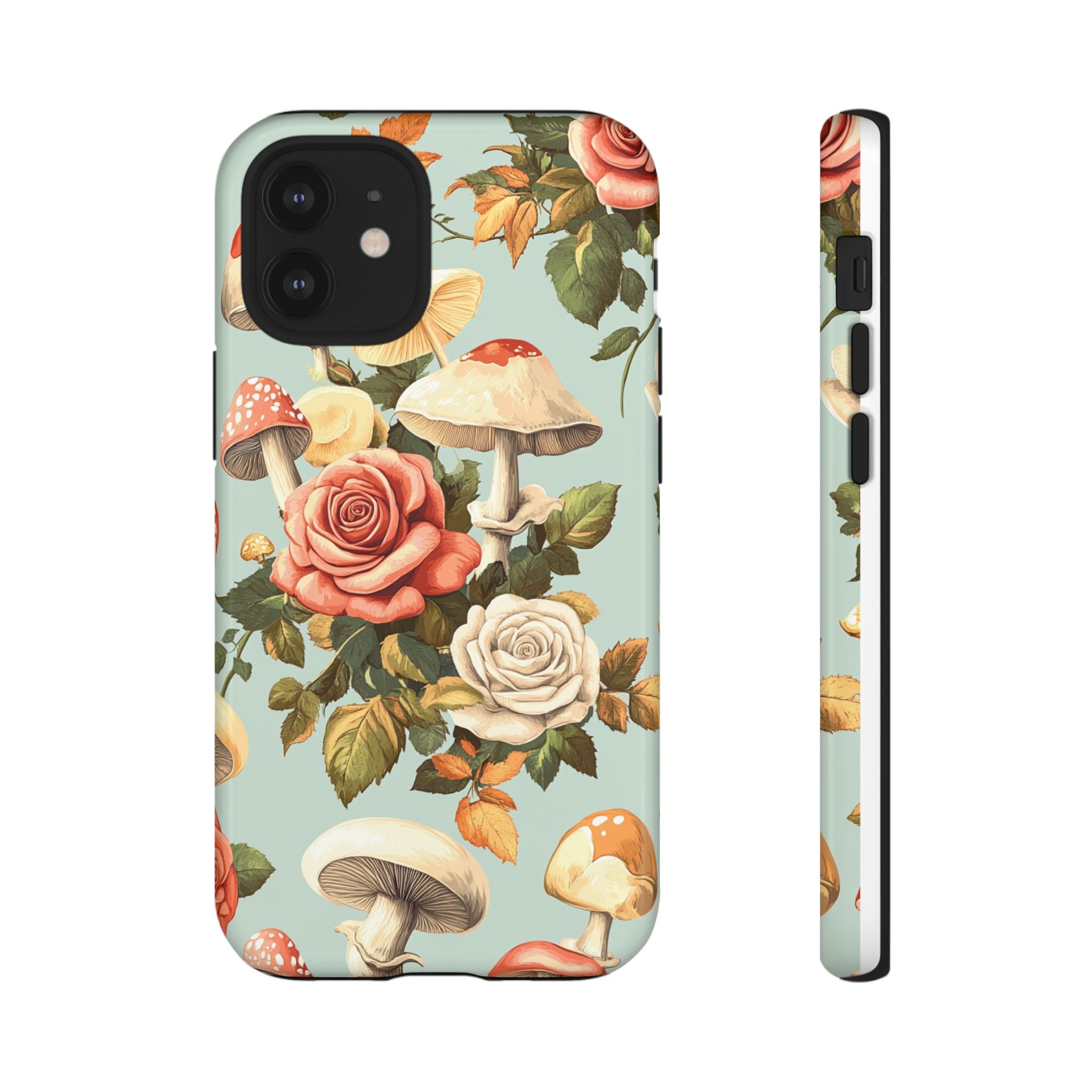 Floral Phone Case - Tough Cases with Mushroom and Rose