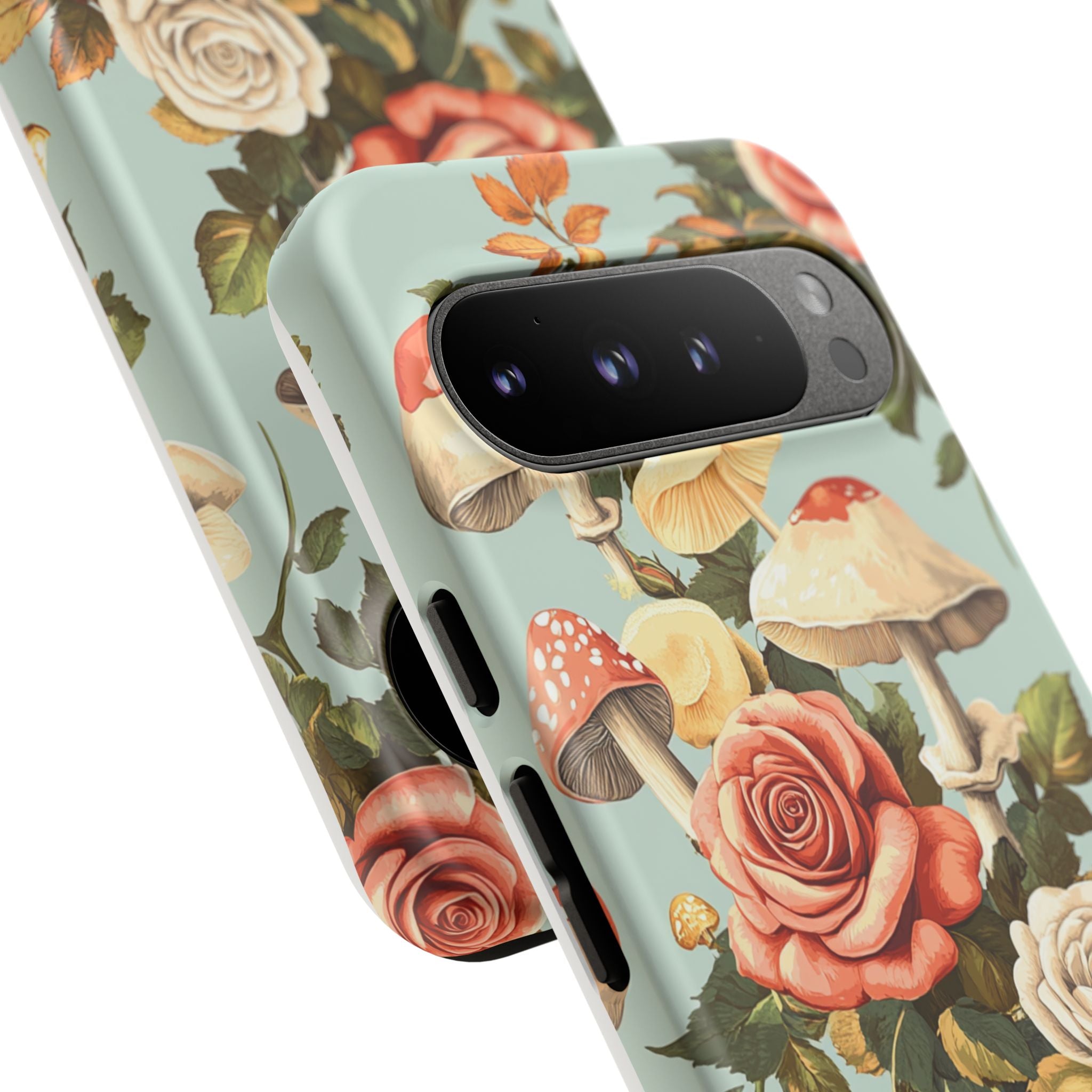 Floral Phone Case - Tough Cases with Mushroom and Rose