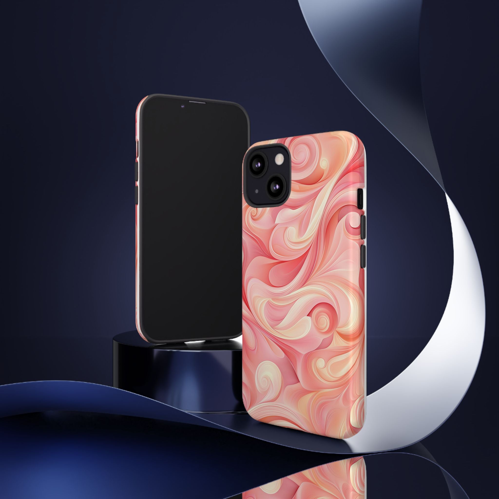 Stylish Phone Case - Tough Cases with Abstract Pink Swirls