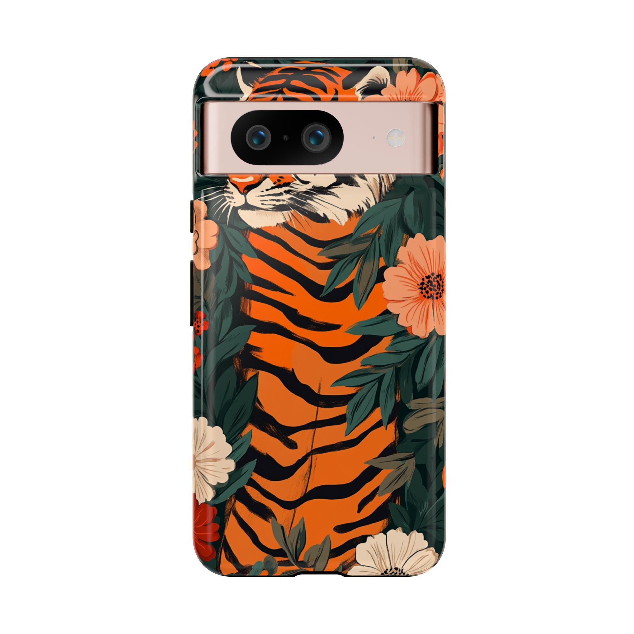Tough Cases: Floral Tiger Phone Case