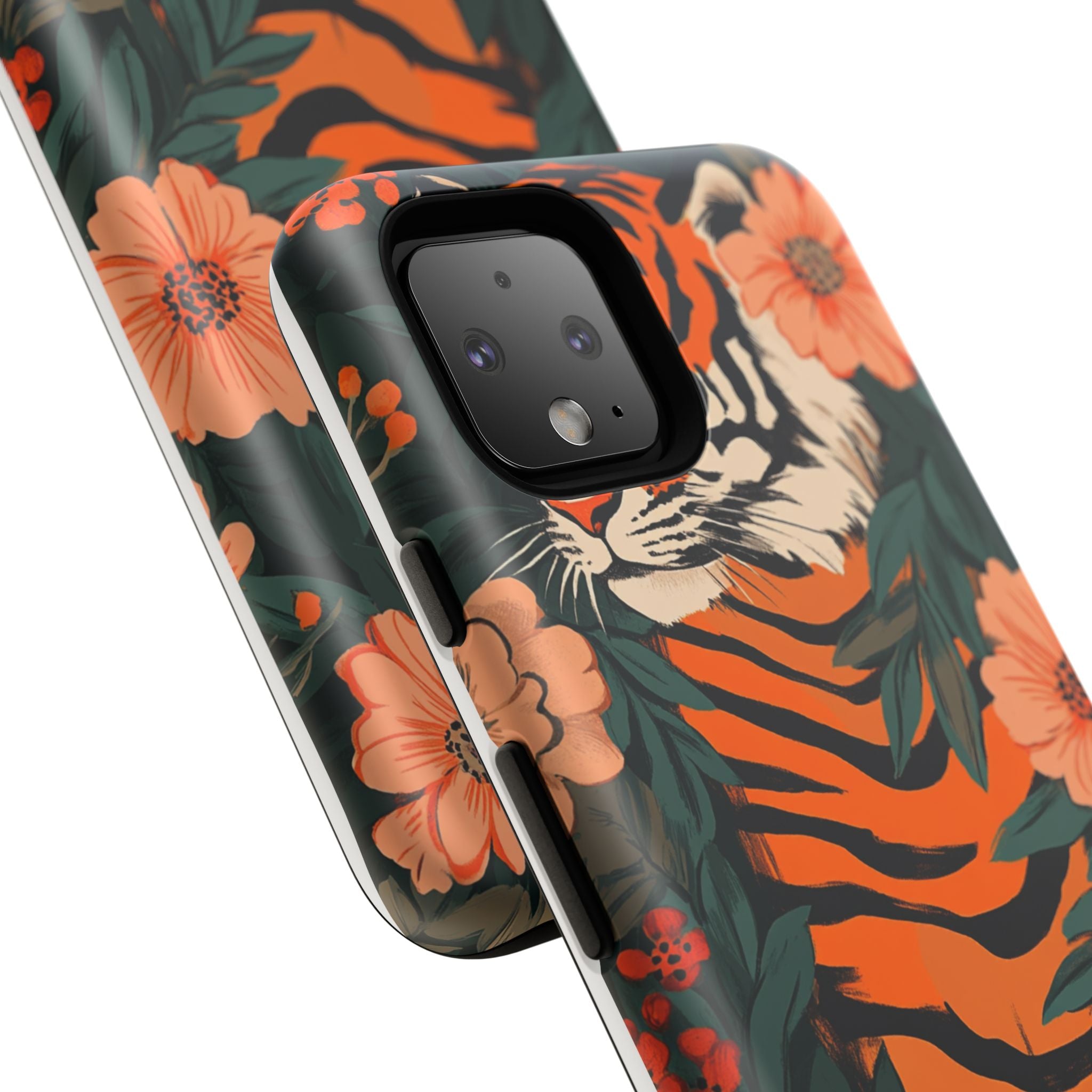 Tough Cases: Floral Tiger Phone Case