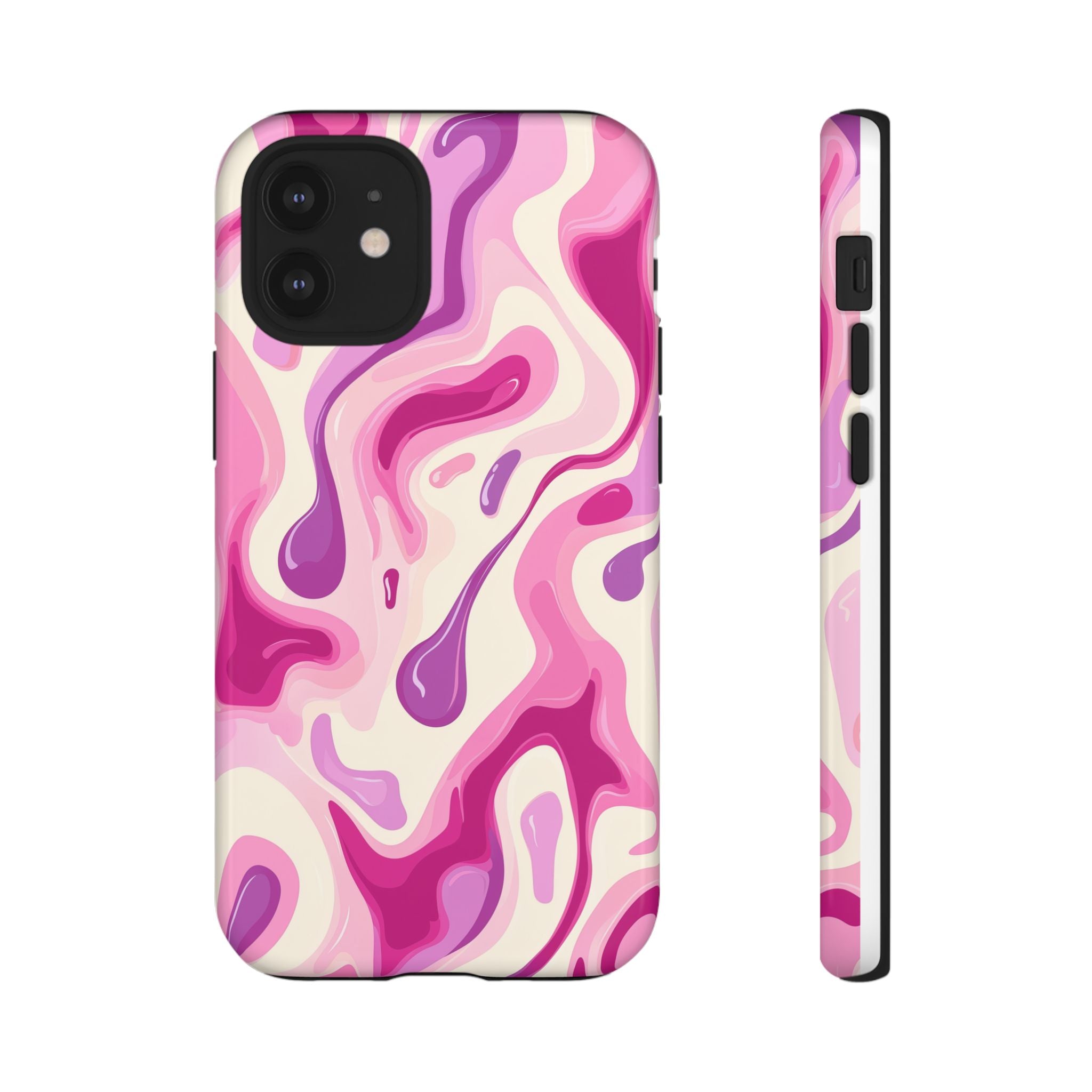Colorful Phone Case with Abstract Pink Design