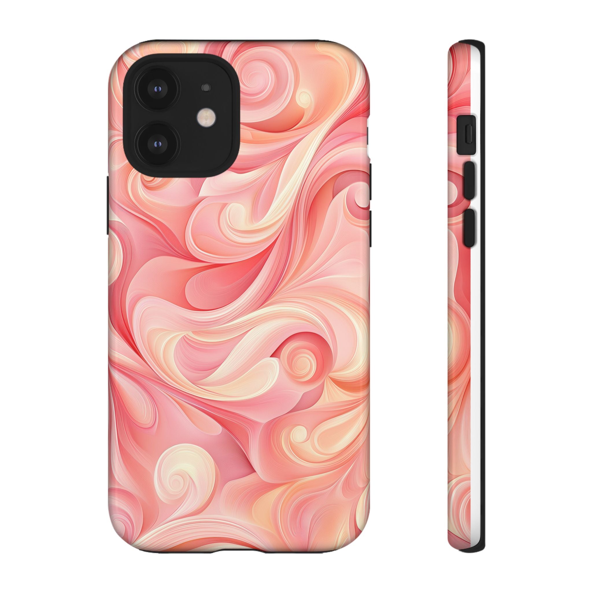 Stylish Phone Case - Tough Cases with Abstract Pink Swirls