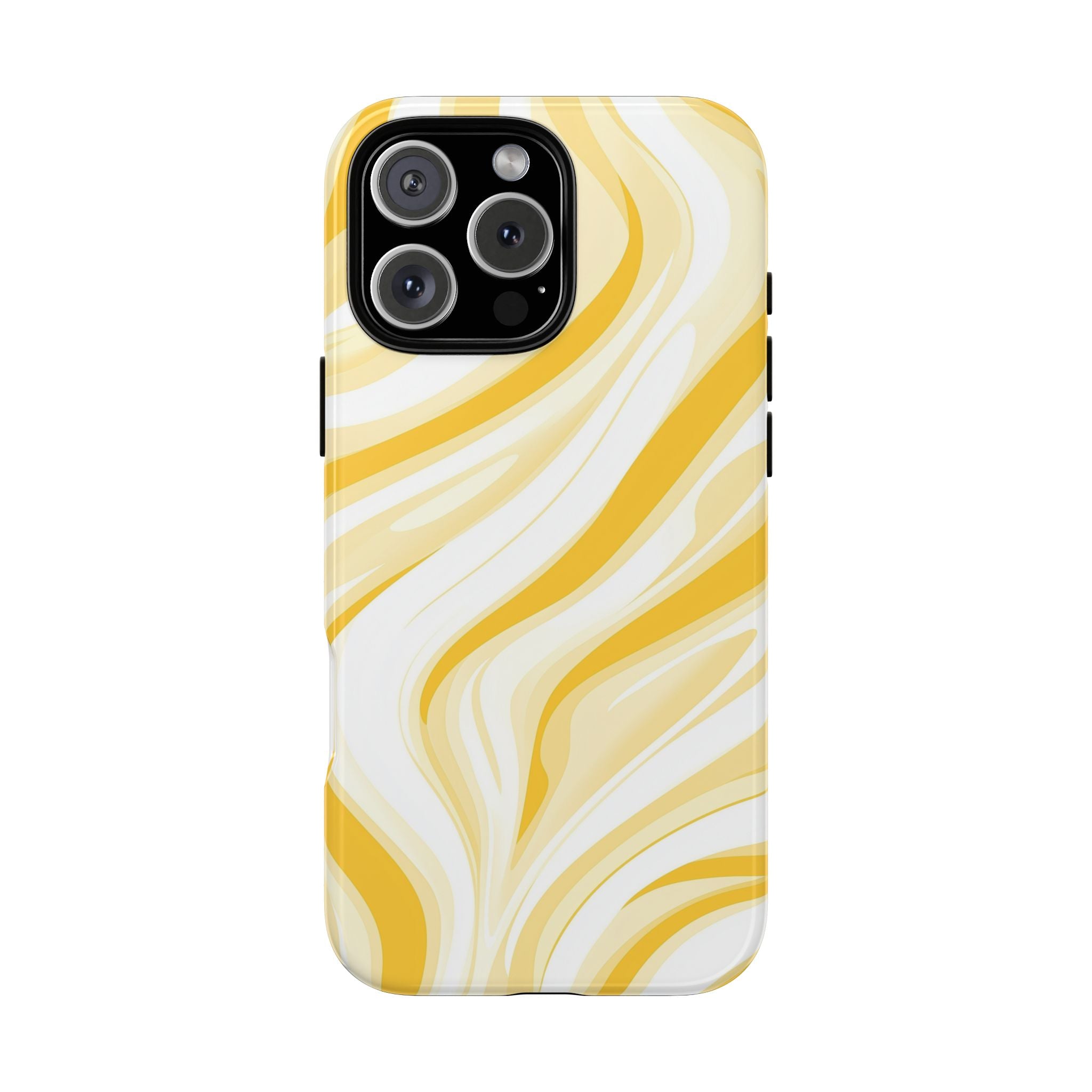 Stylish Phone Case with Yellow Marble Design