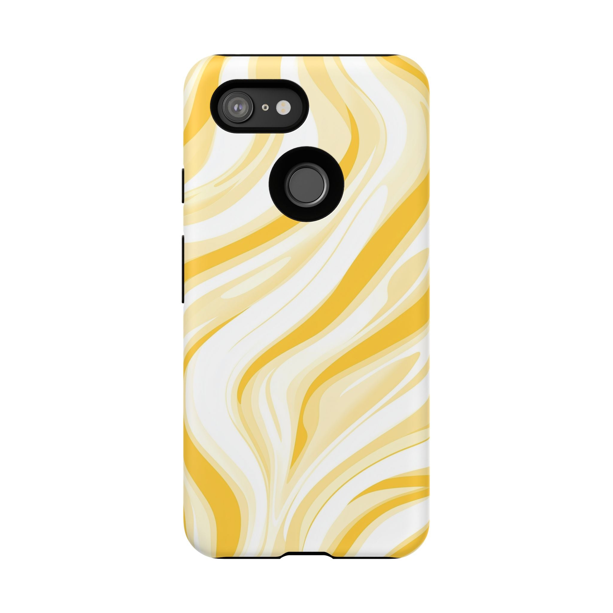 Stylish Phone Case with Yellow Marble Design