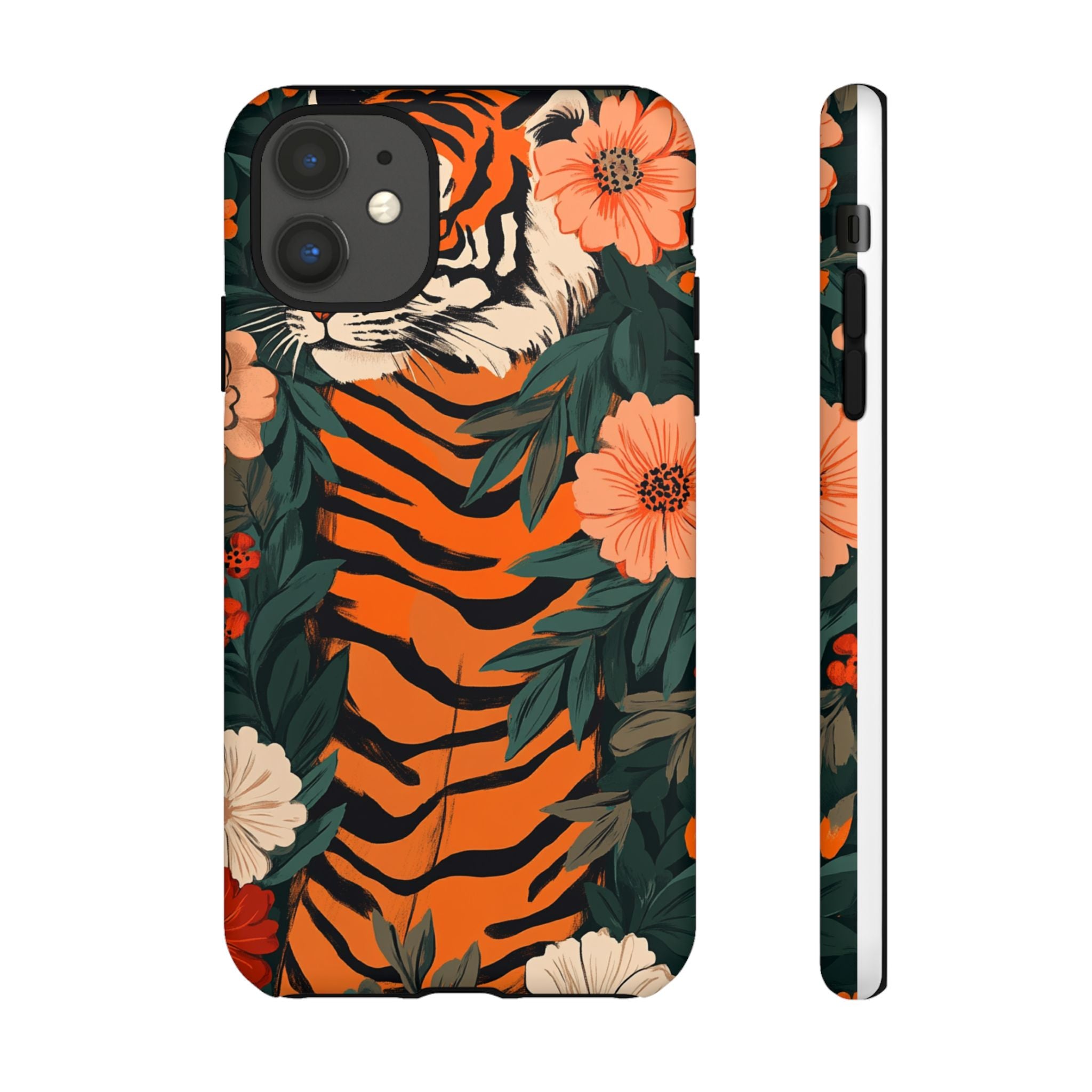 Tough Cases: Floral Tiger Phone Case
