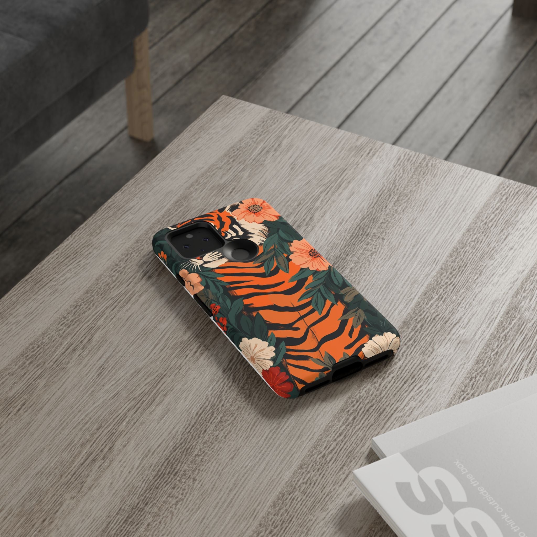 Tough Cases: Floral Tiger Phone Case