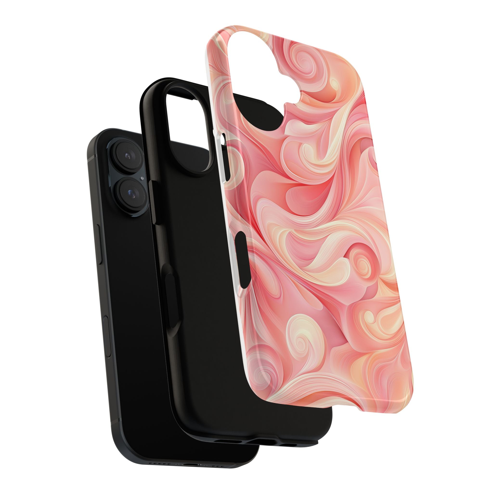 Stylish Phone Case - Tough Cases with Abstract Pink Swirls