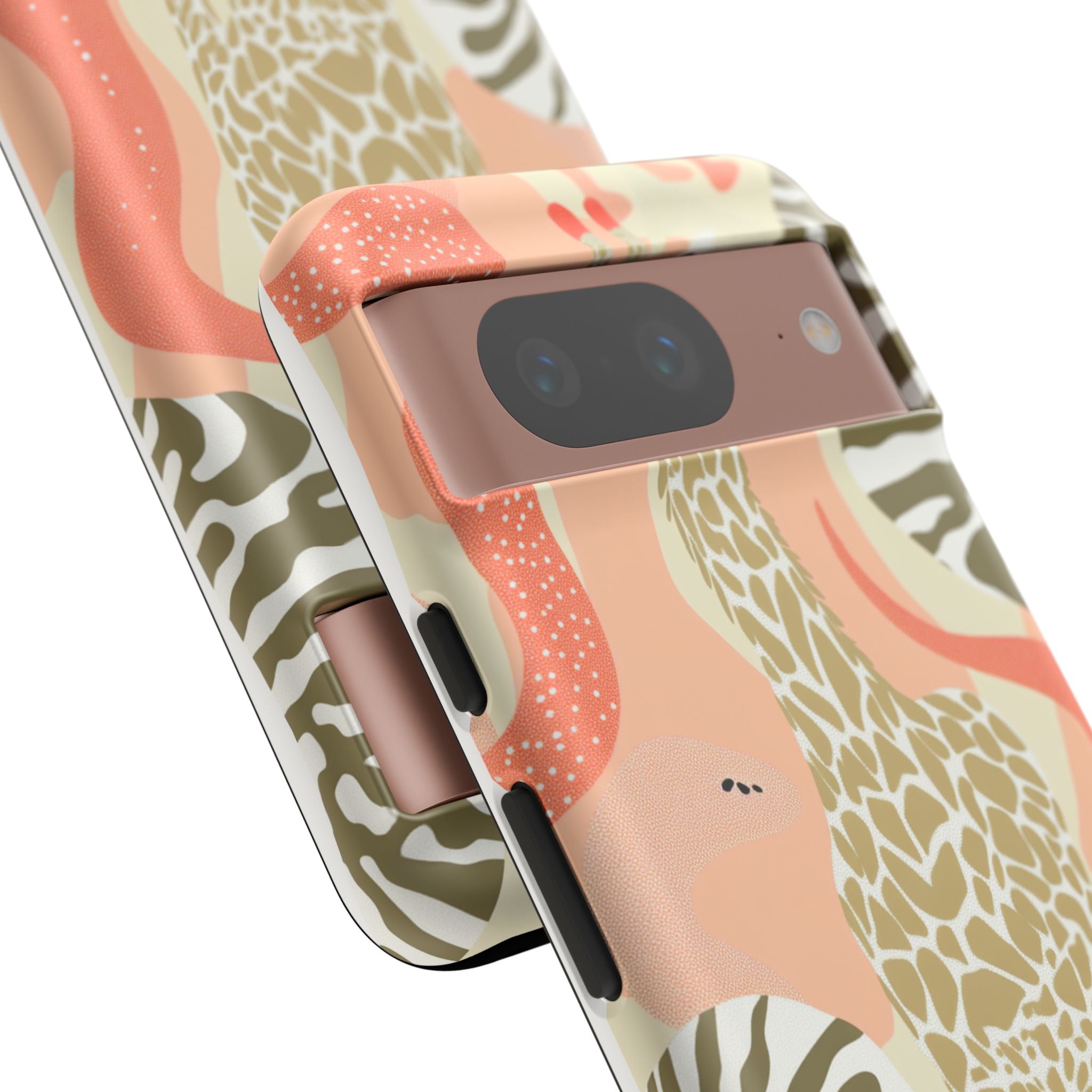 Stylish Phone Case with Giraffe and Abstract Design