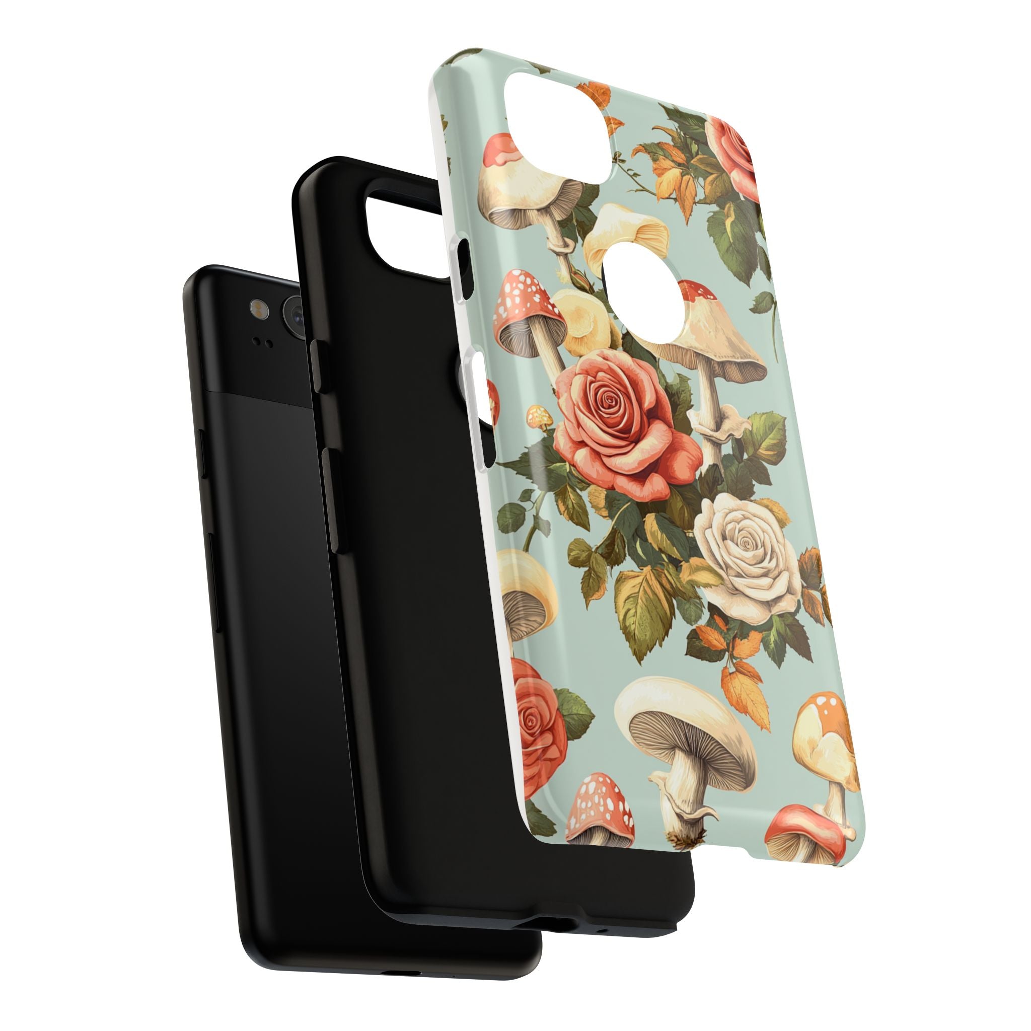 Floral Phone Case - Tough Cases with Mushroom and Rose