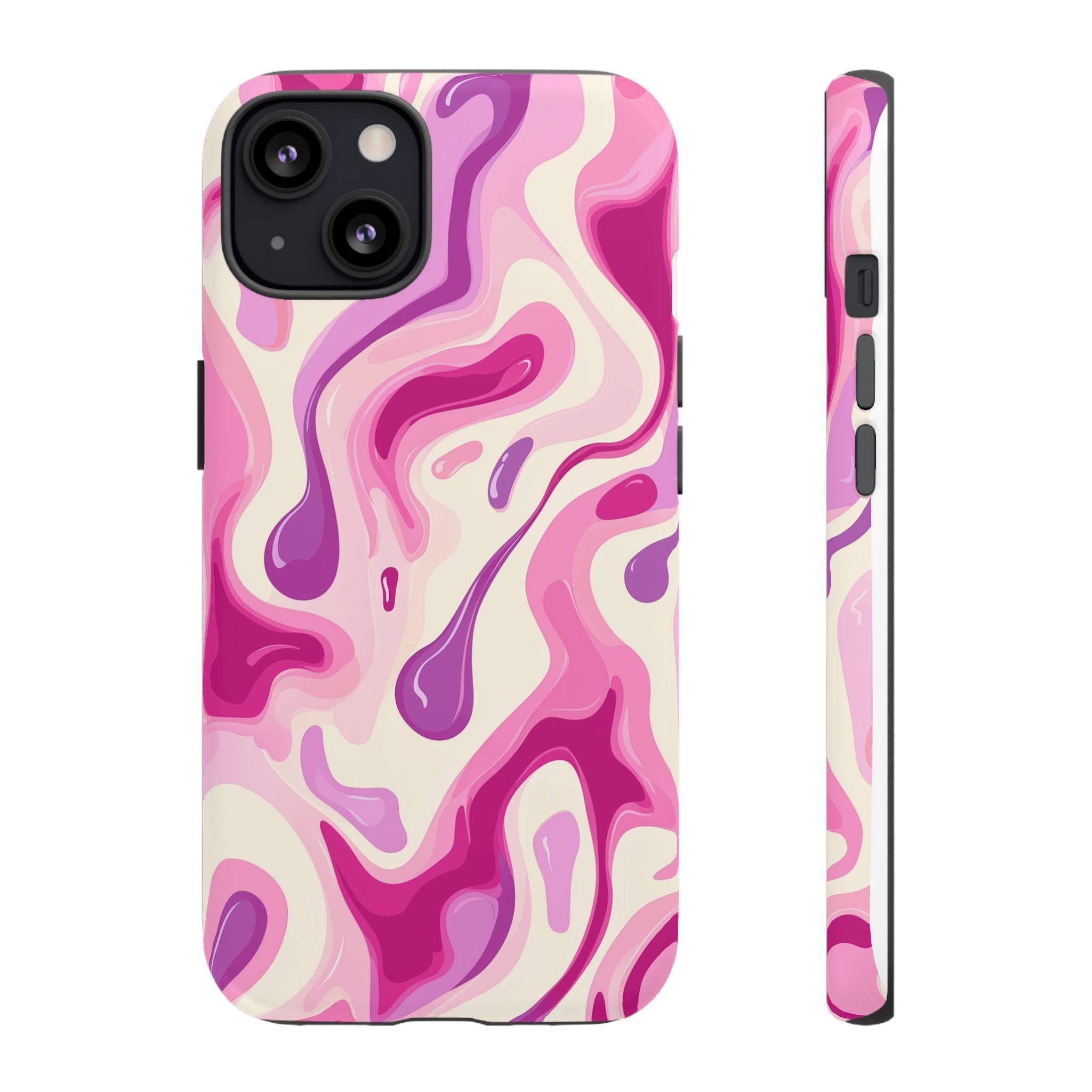 Colorful Phone Case with Abstract Pink Design