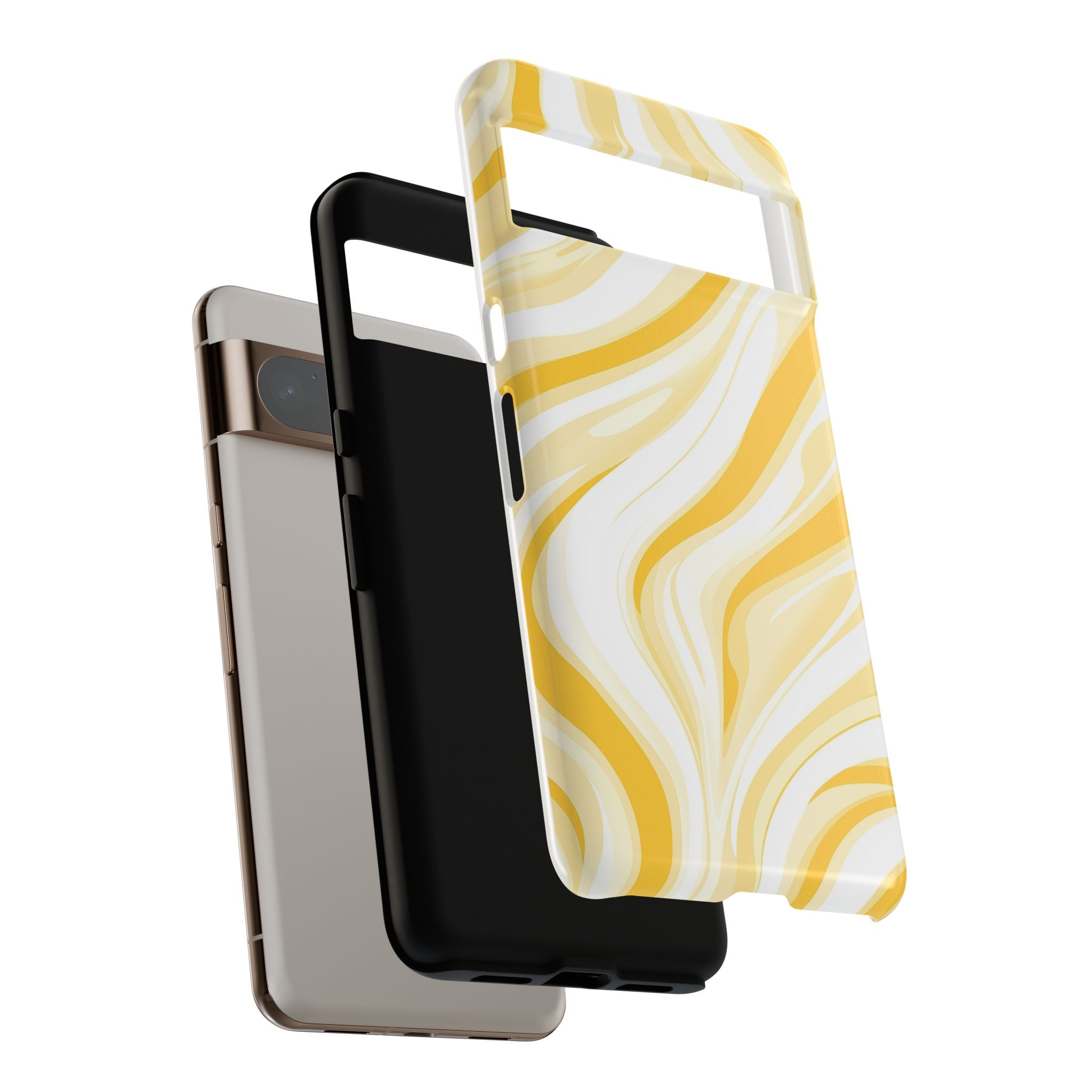 Stylish Phone Case with Yellow Marble Design