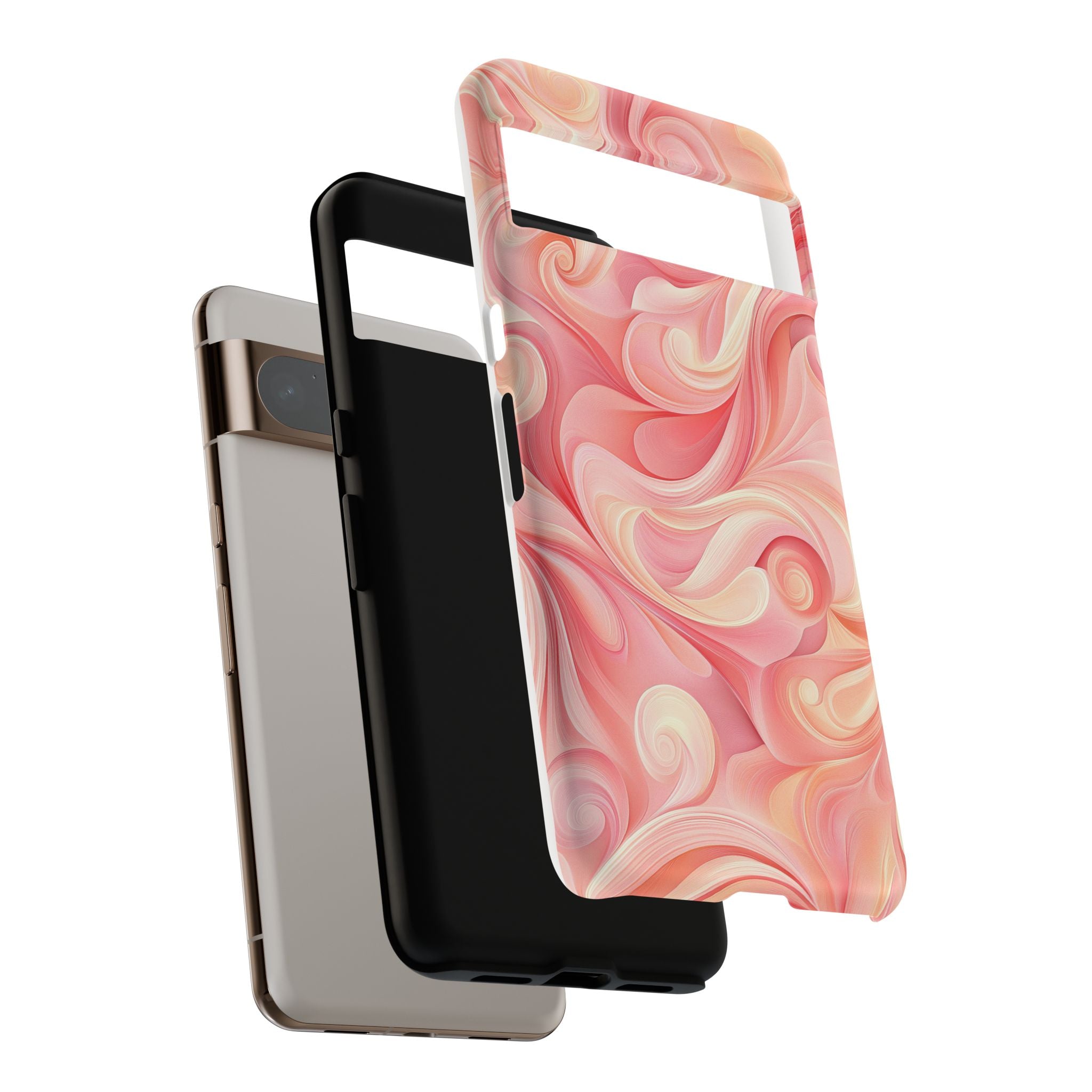 Stylish Phone Case - Tough Cases with Abstract Pink Swirls