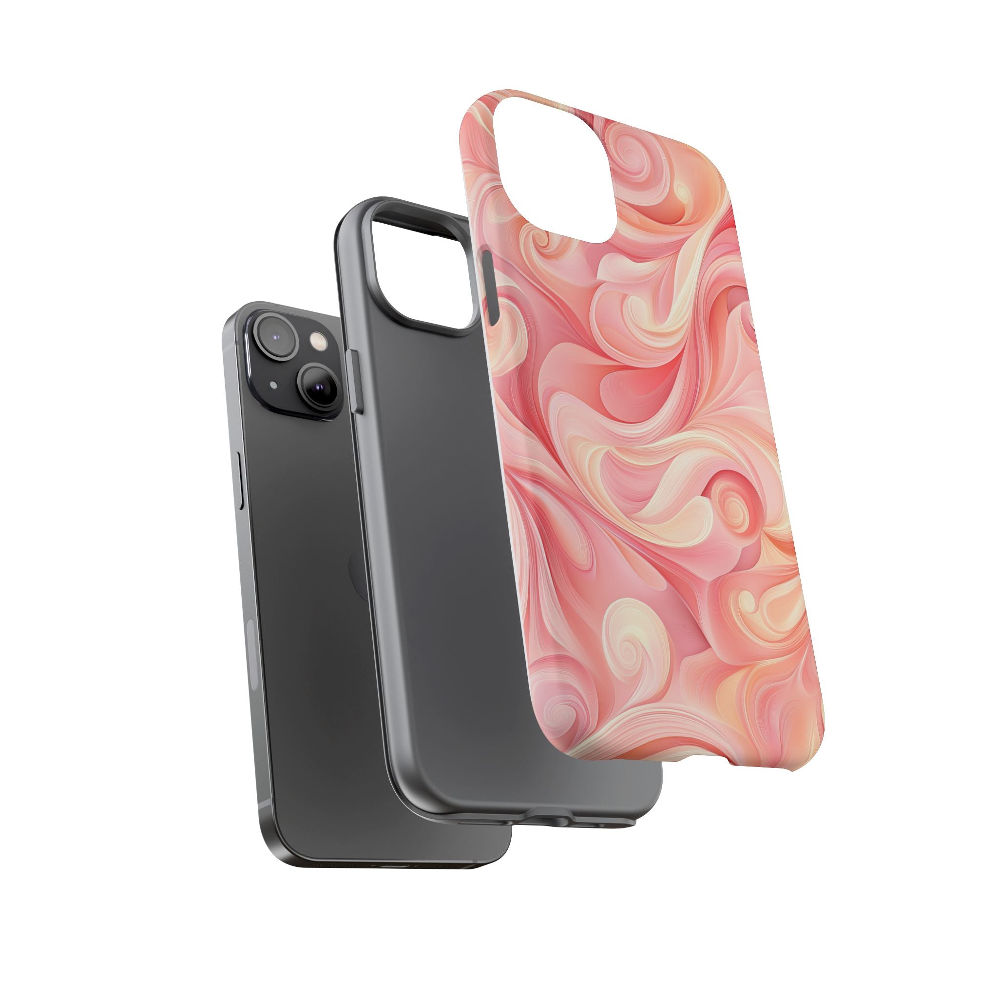 Stylish Phone Case - Tough Cases with Abstract Pink Swirls
