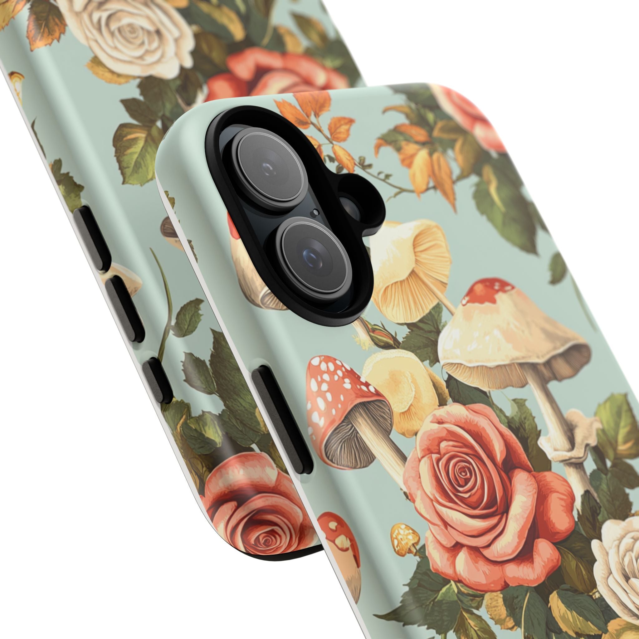 Floral Phone Case - Tough Cases with Mushroom and Rose