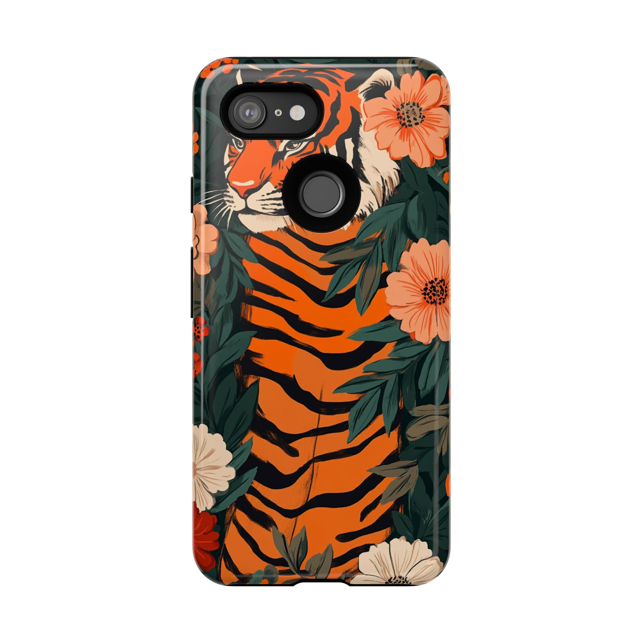 Tough Cases: Floral Tiger Phone Case