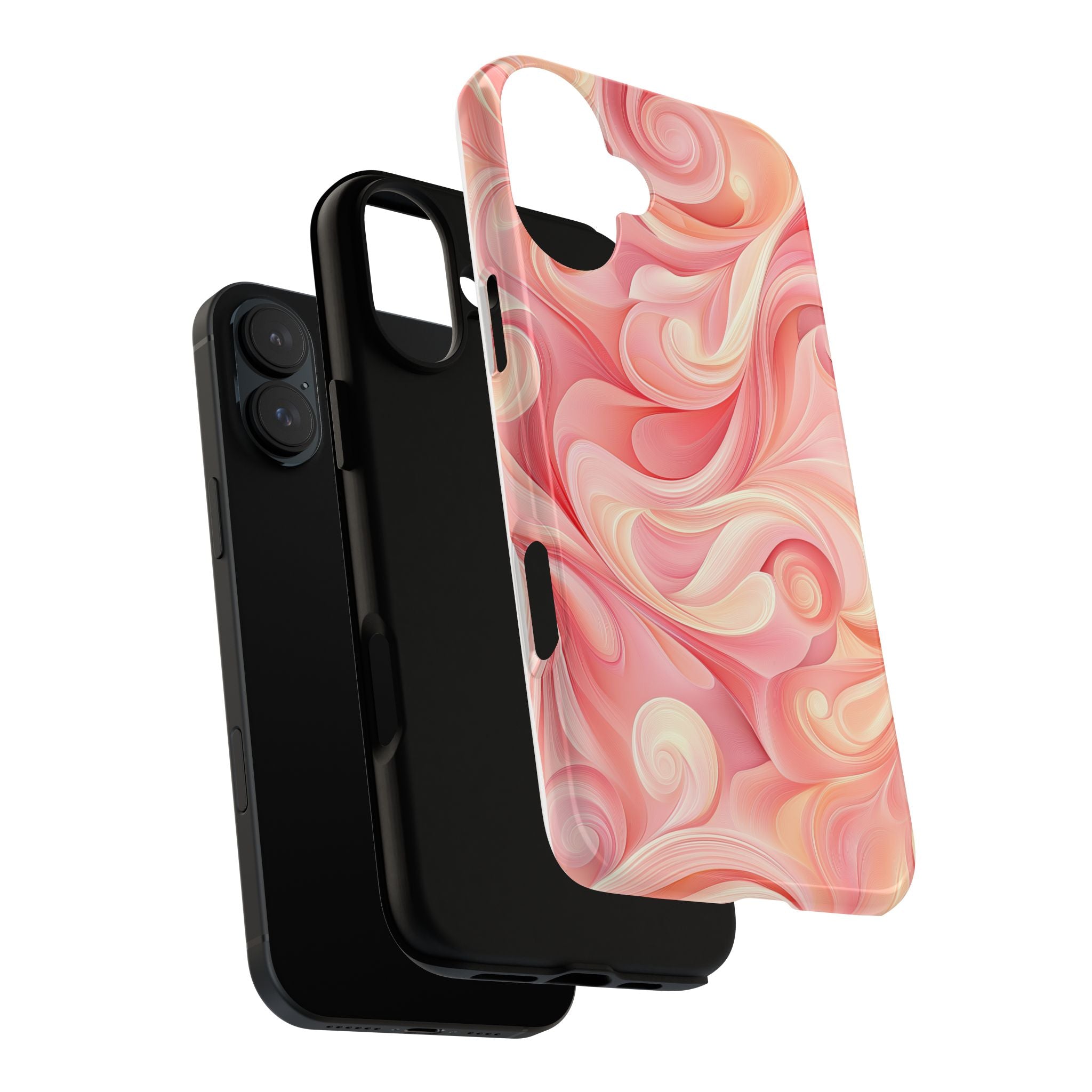 Stylish Phone Case - Tough Cases with Abstract Pink Swirls