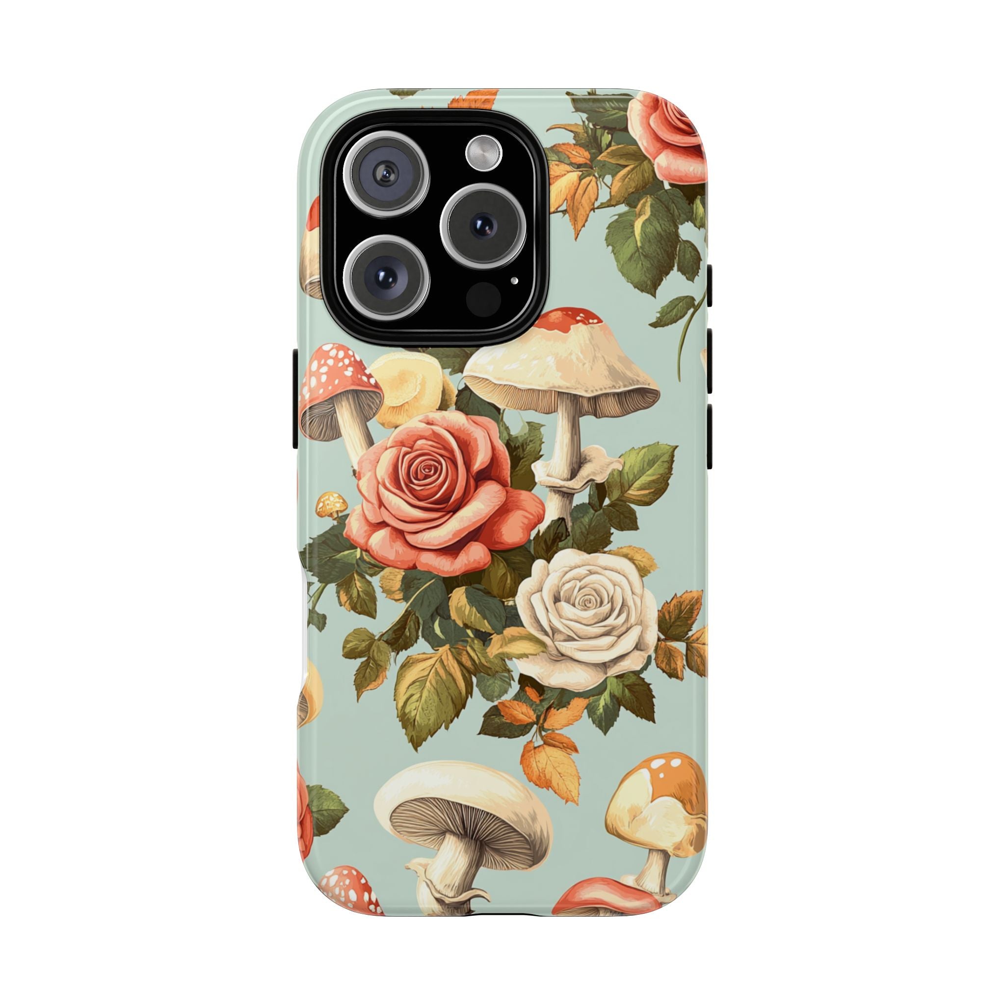 Floral Phone Case - Tough Cases with Mushroom and Rose