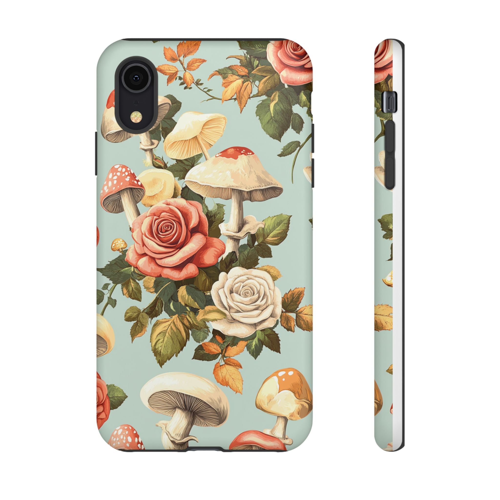 Floral Phone Case - Tough Cases with Mushroom and Rose