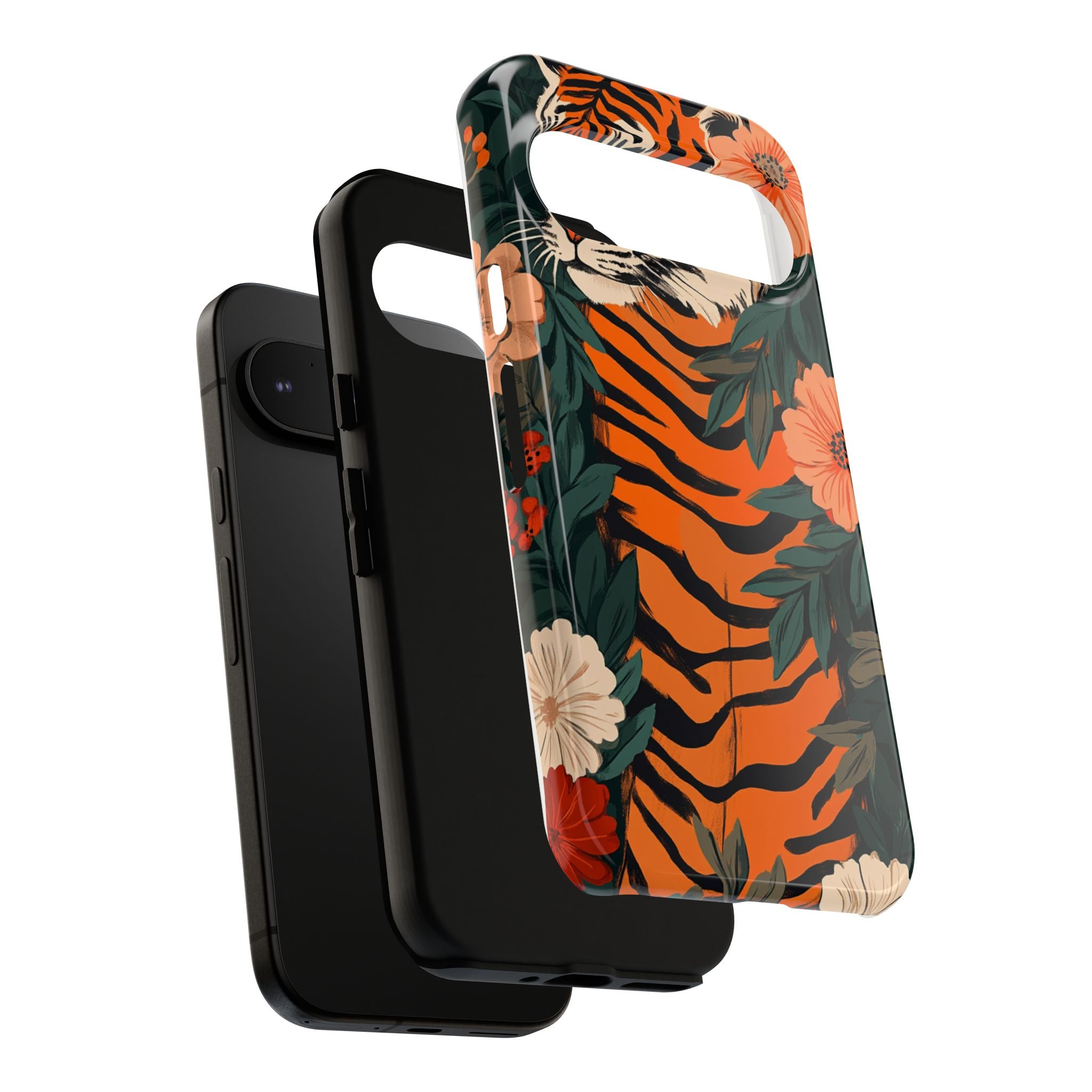 Tough Cases: Floral Tiger Phone Case