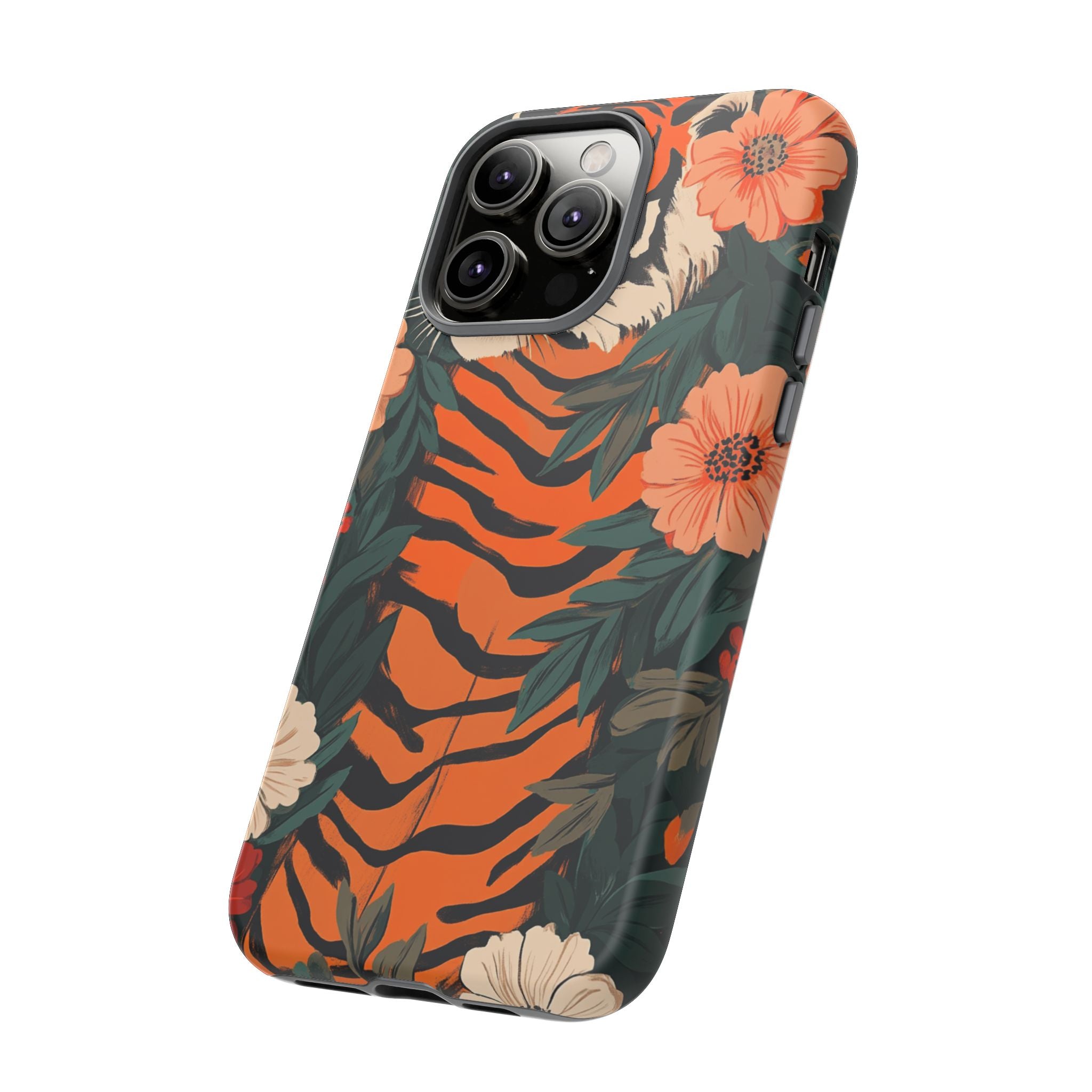 Tough Cases: Floral Tiger Phone Case