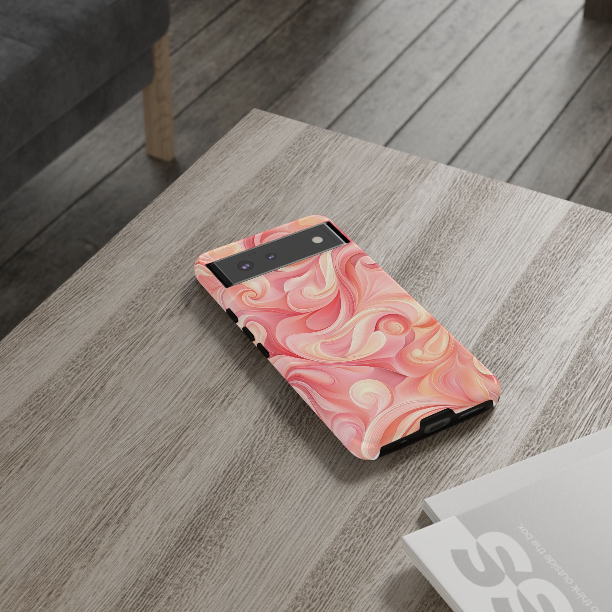 Stylish Phone Case - Tough Cases with Abstract Pink Swirls