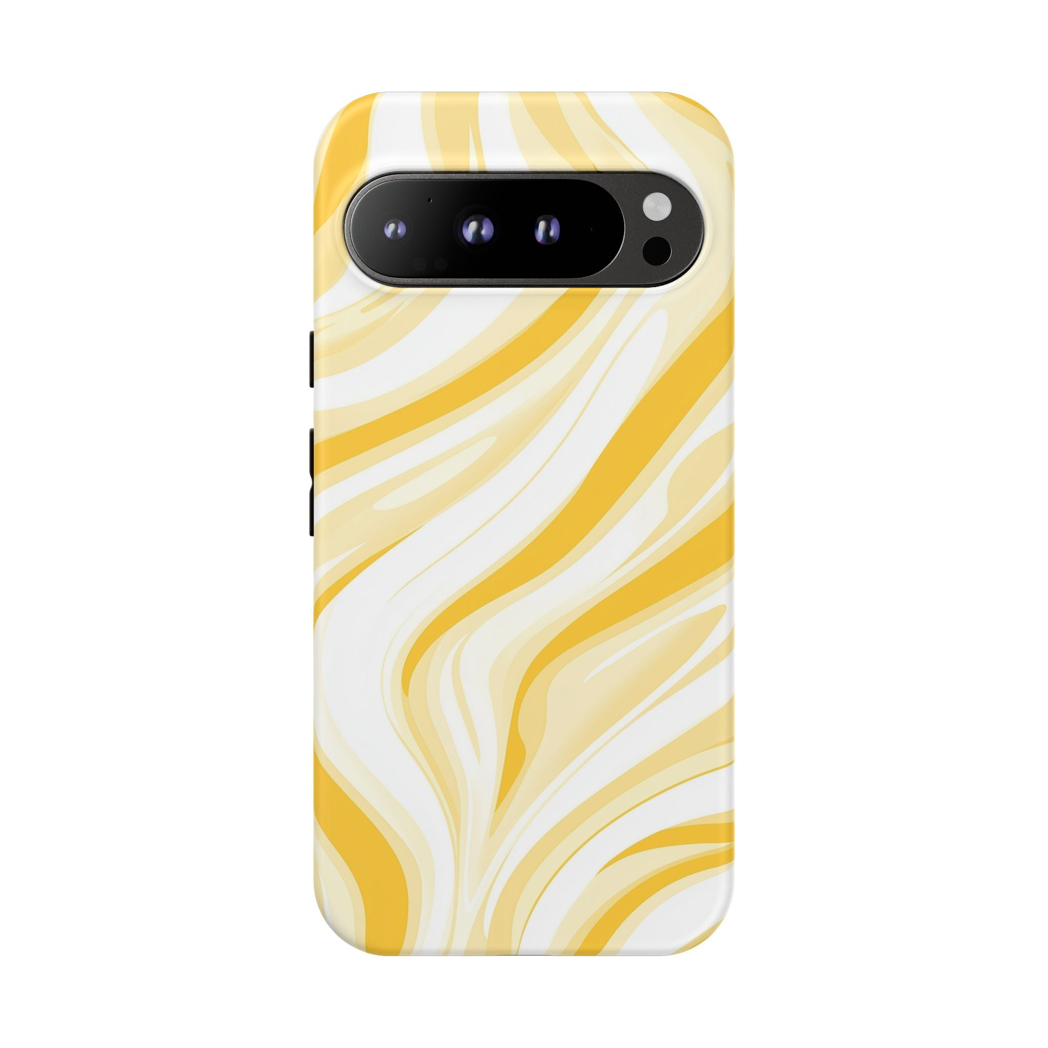 Stylish Phone Case with Yellow Marble Design