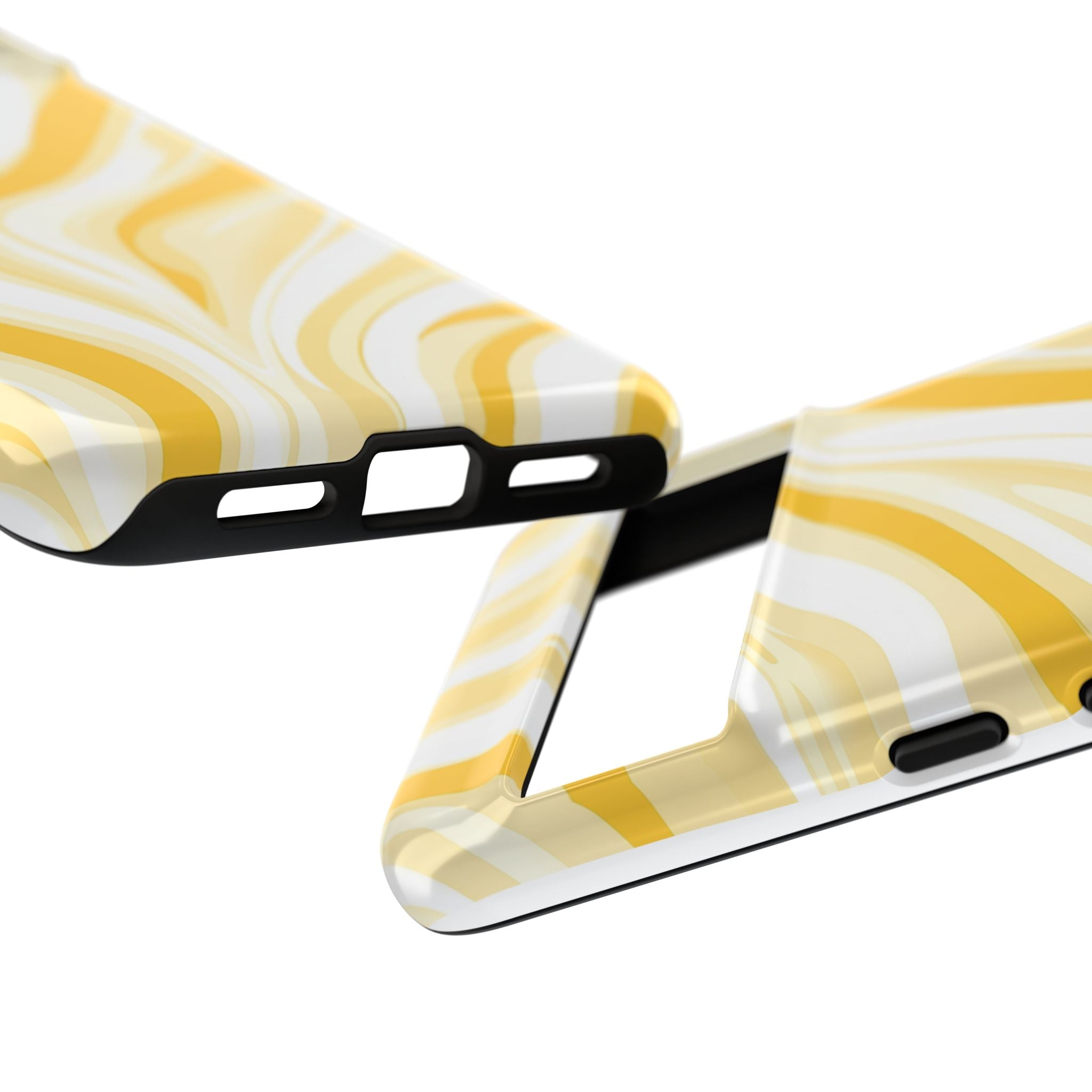 Stylish Phone Case with Yellow Marble Design