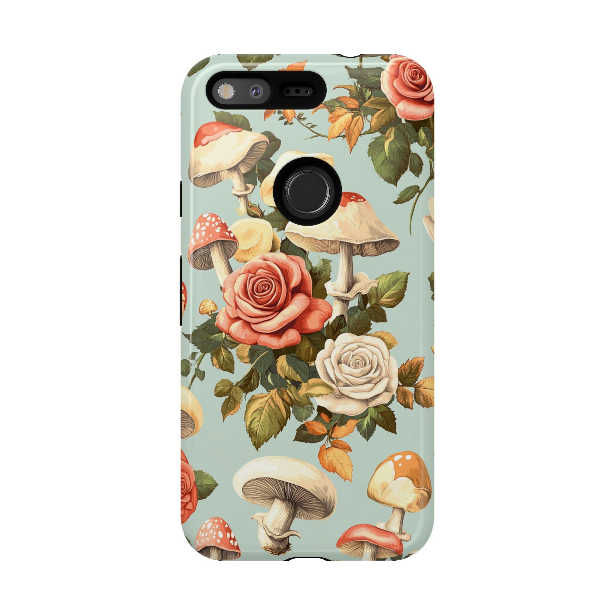 Floral Phone Case - Tough Cases with Mushroom and Rose