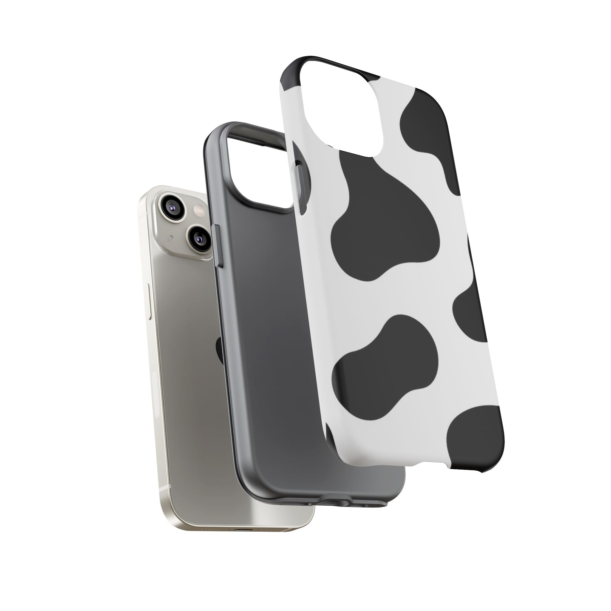 Black and White Cow Print Phone Case, Cute Tough Cases, Animal Print Case, Stylish Smartphone Accessories, Cow Lover Gift