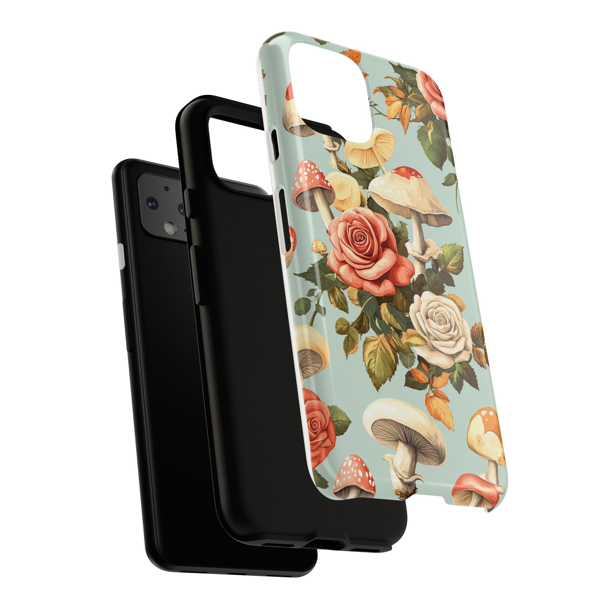 Floral Phone Case - Tough Cases with Mushroom and Rose