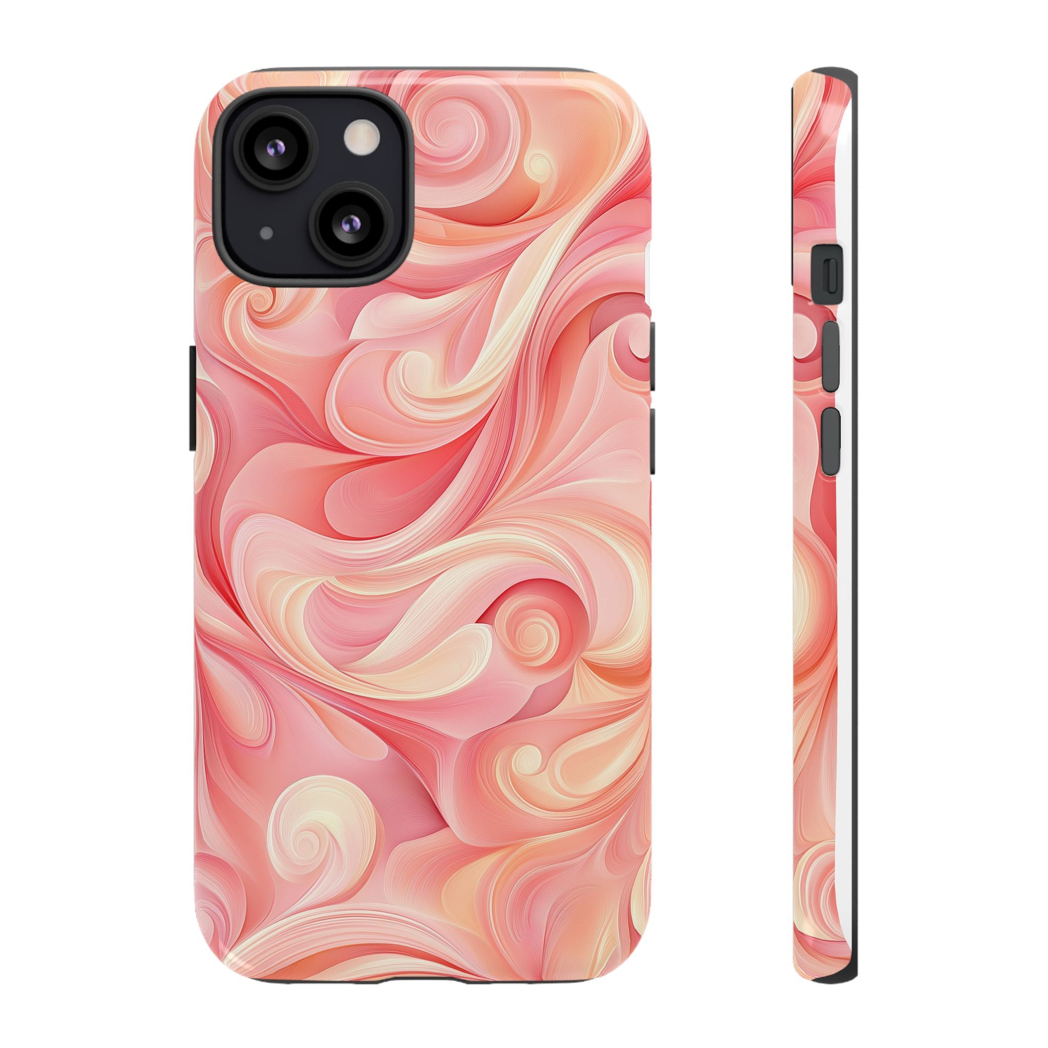 Stylish Phone Case - Tough Cases with Abstract Pink Swirls