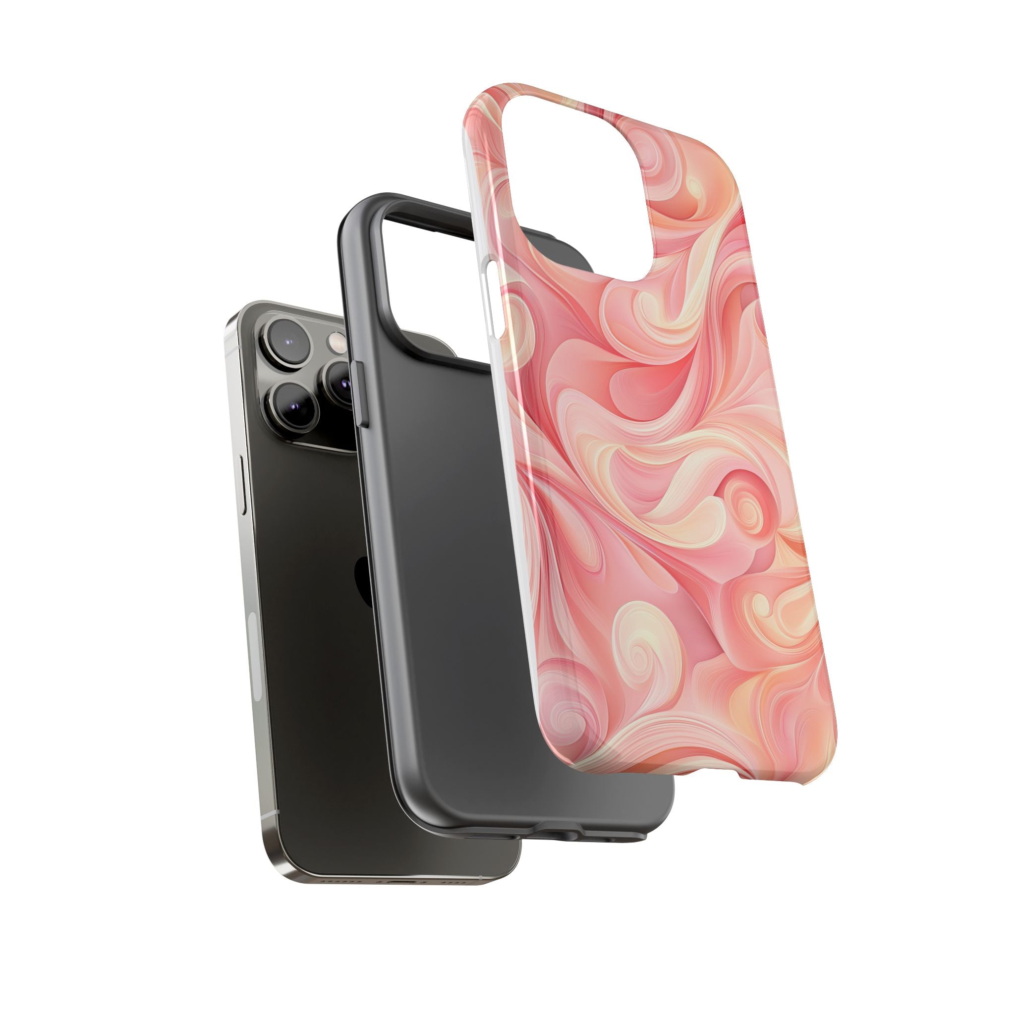 Stylish Phone Case - Tough Cases with Abstract Pink Swirls