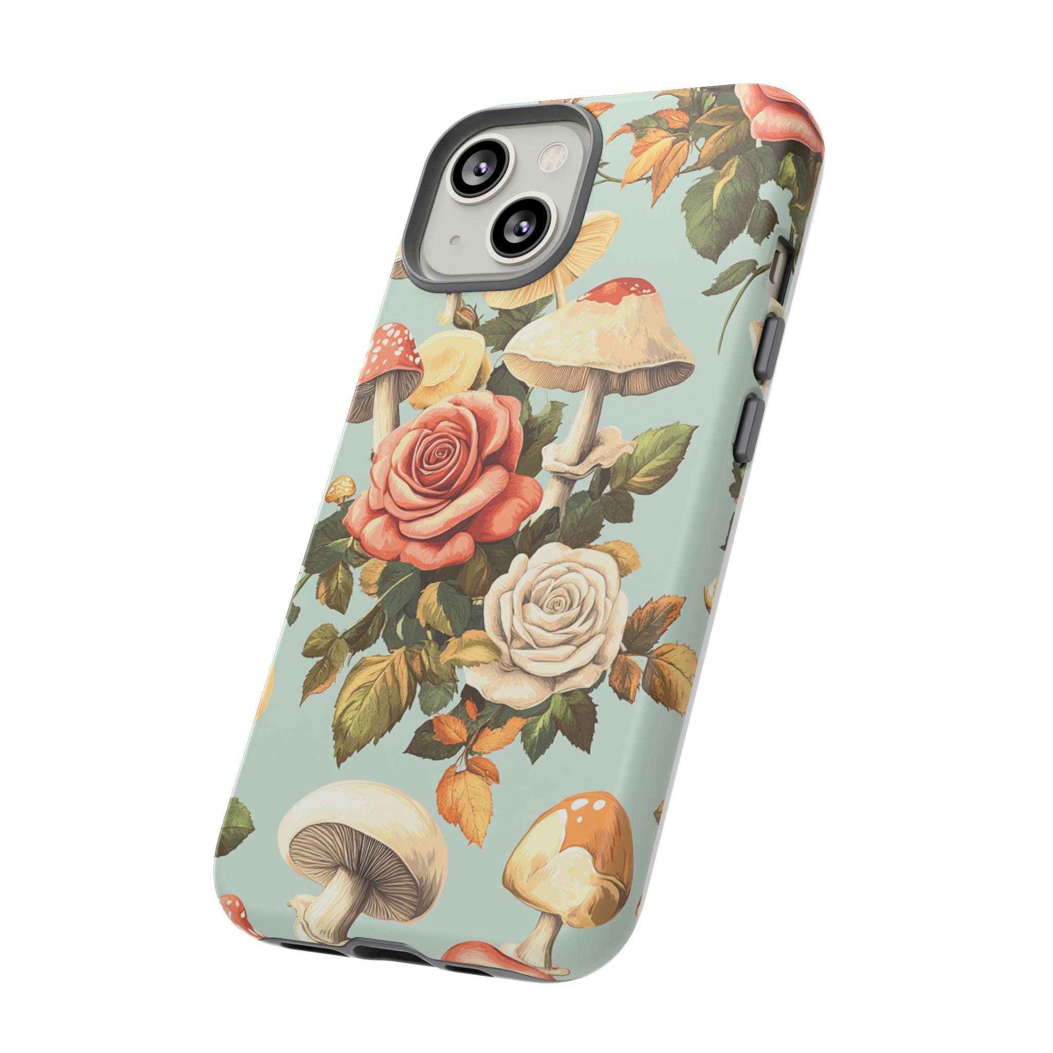 Floral Phone Case - Tough Cases with Mushroom and Rose
